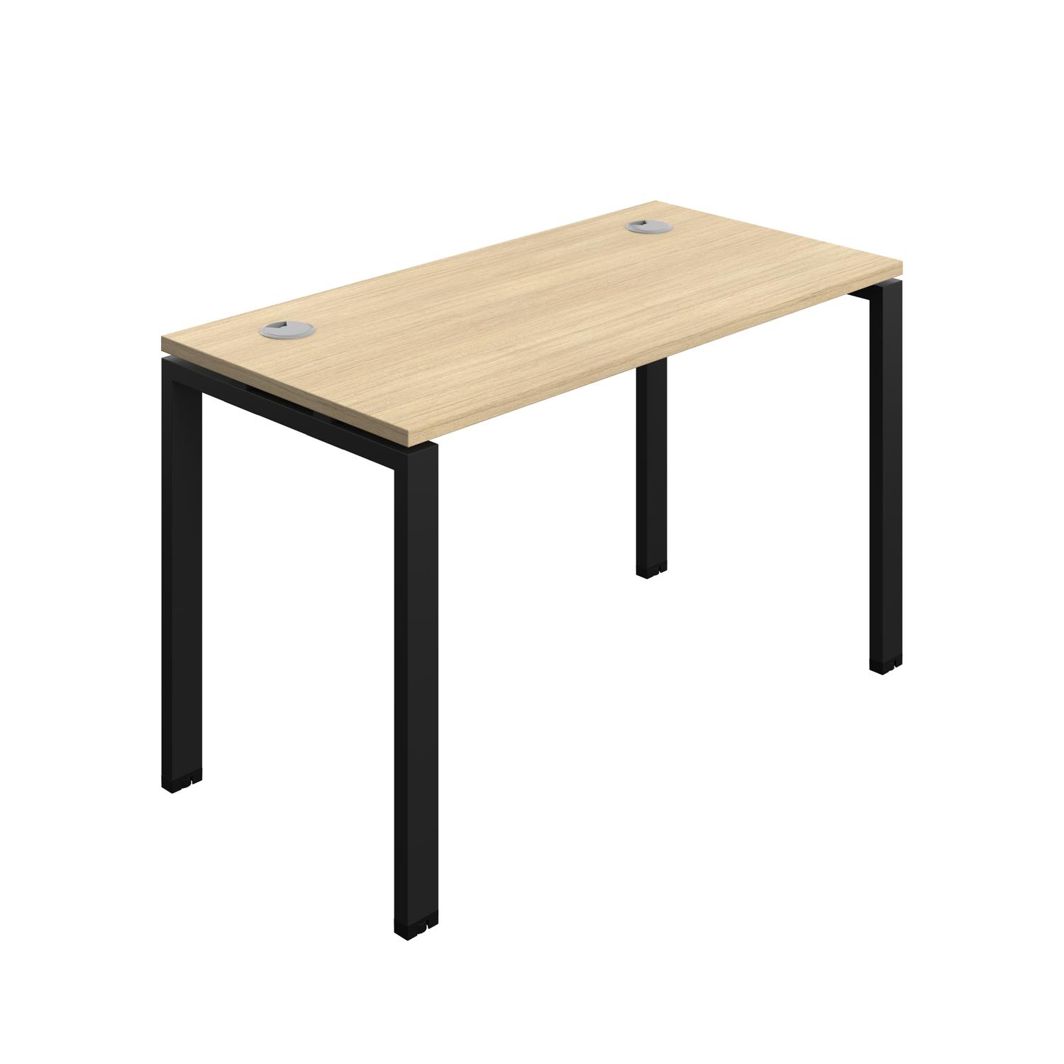 Synergy Bench with Cable Ports: 1 Person : Goal Post Leg : 1200 700 Nova Oak/Black