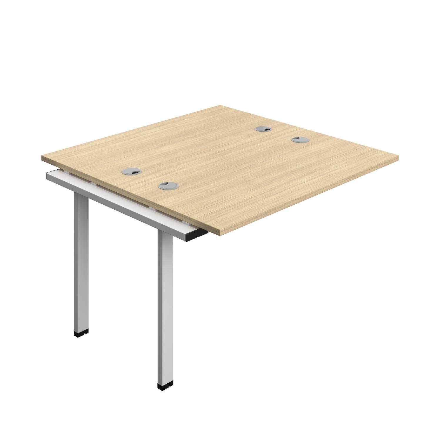 Synergy Bench Extension with Cable Ports: 2 Person : 1200 700 Nova Oak/Silver