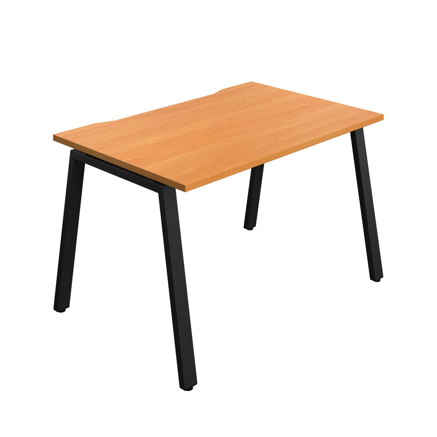 Synergy Bench with Cut Out: 1 Person : A-Frame Leg : 1200 800 Beech/Black