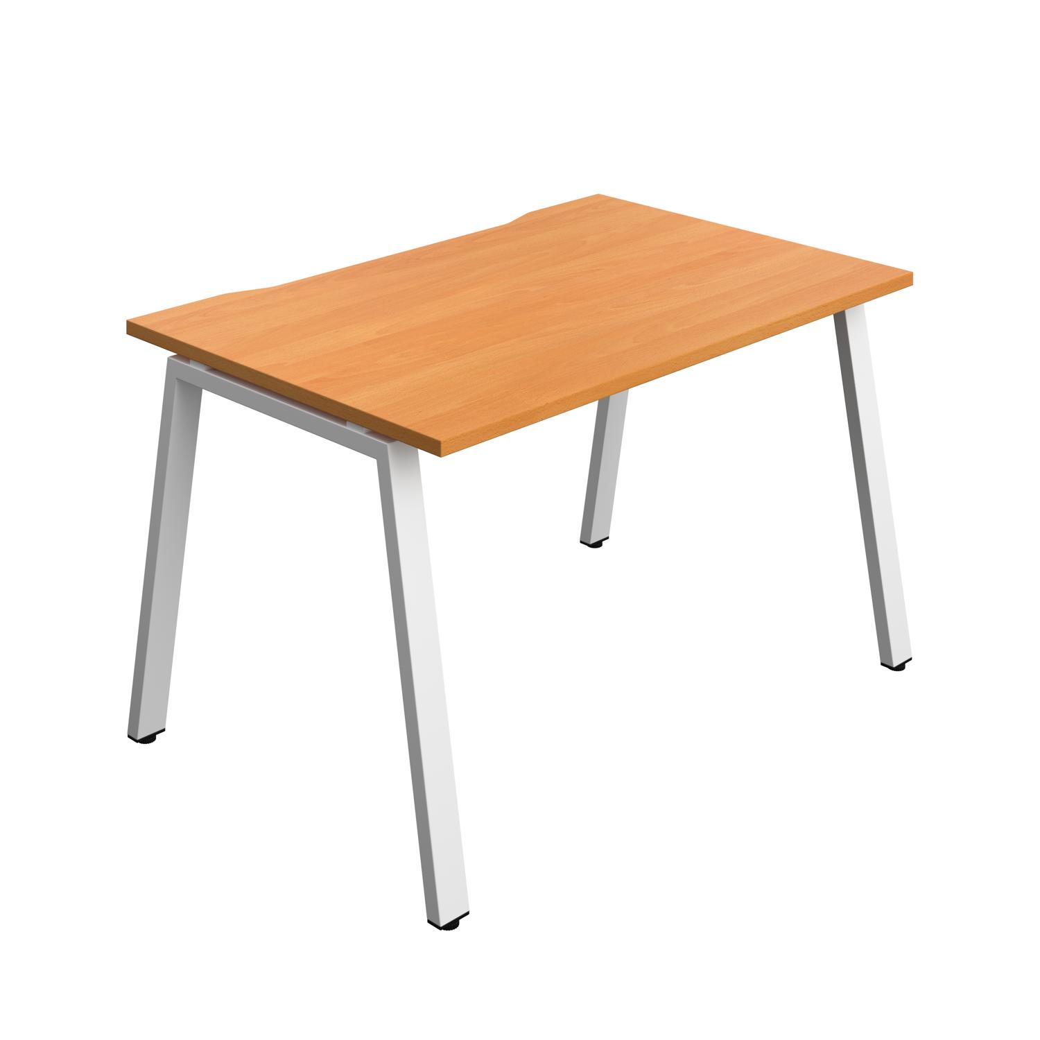 Synergy Bench with Cut Out: 1 Person : A-Frame Leg : 1200 800 Beech/White
