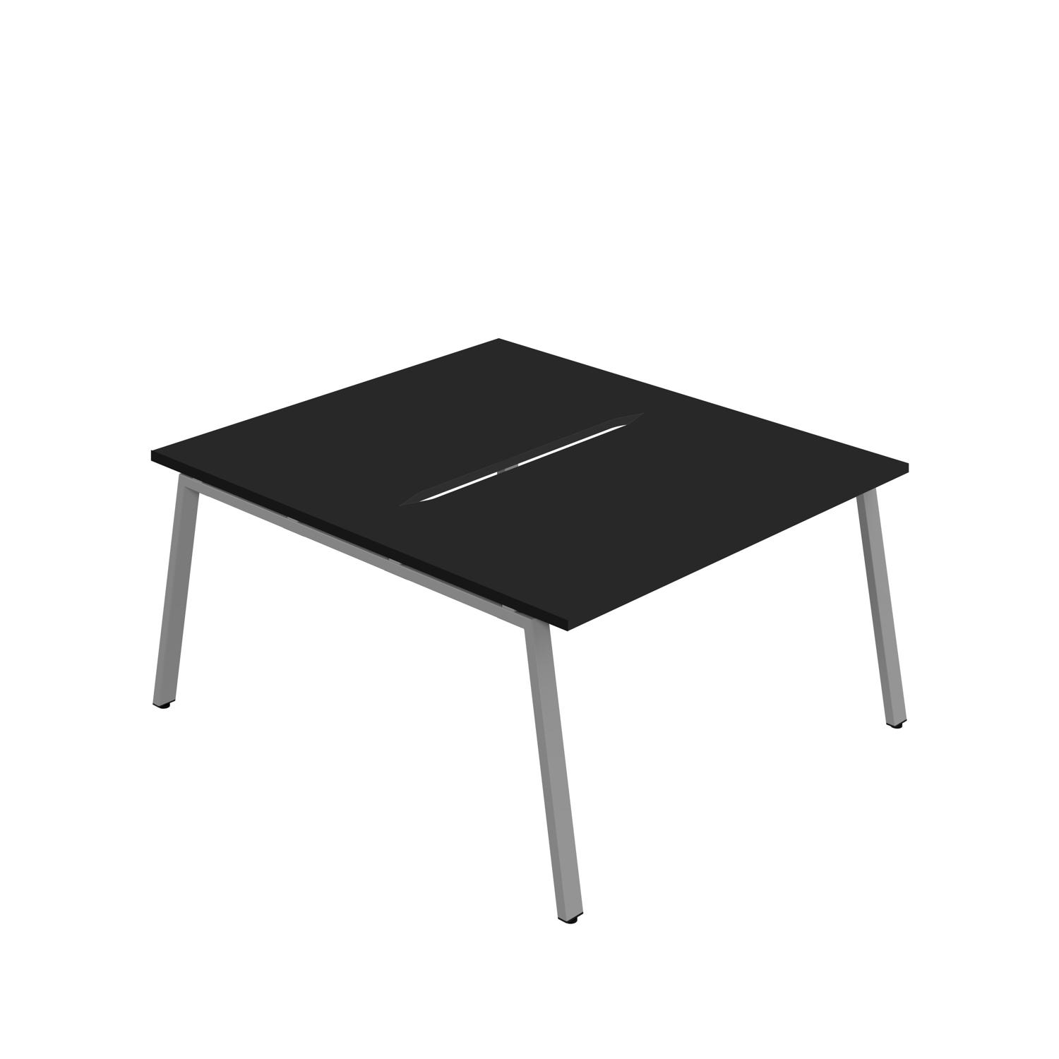 Synergy Bench with Cut Out: 2 Person : A-Frame Leg : 1200 800 Black/Silver Synergy Bench with Cut Out: 2 Person : A-Frame Leg : 1200 800 Black/Silver