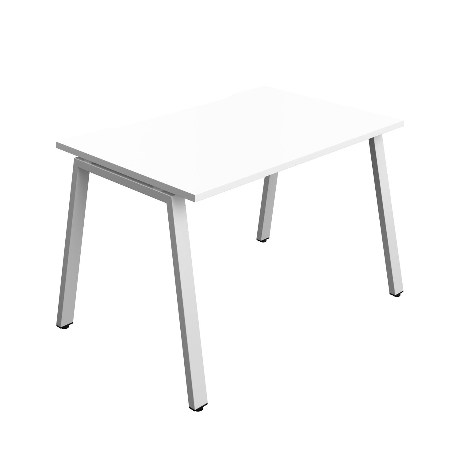Synergy Bench with Cut Out: 1 Person : A-Frame Leg : 1200 800 White/Silver