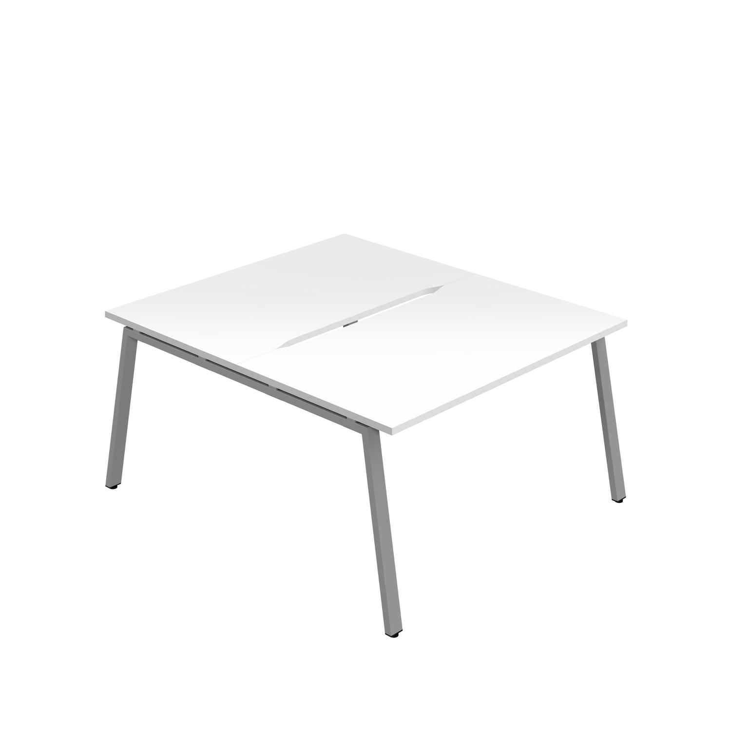 Synergy Bench with Cut Out: 2 Person : A-Frame Leg : 1200 800 White/Silver Synergy Bench with Cut Out: 2 Person : A-Frame Leg : 1200 800 White/Silver