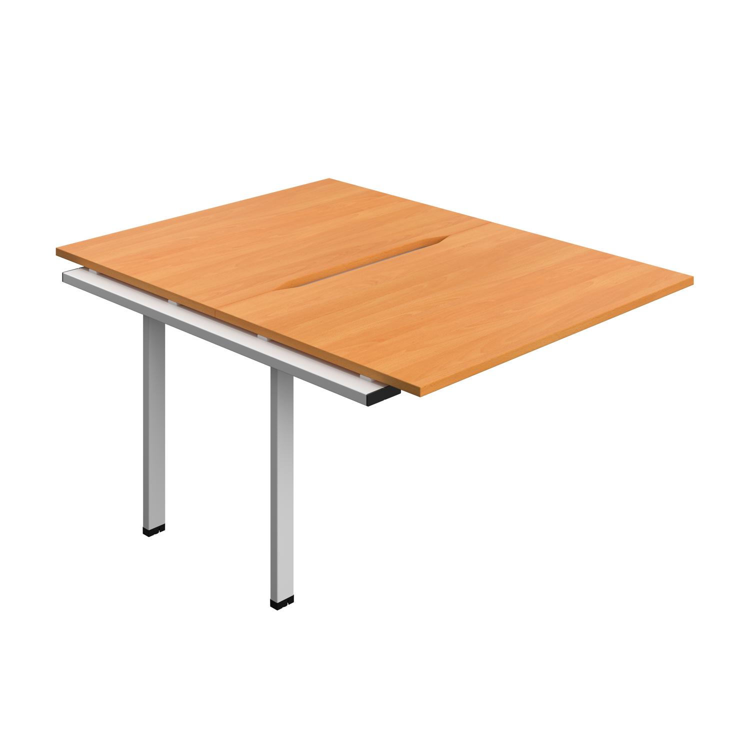 Synergy Bench Extension with Cut Out: 2 Person : 1200 800 Beech/Silver