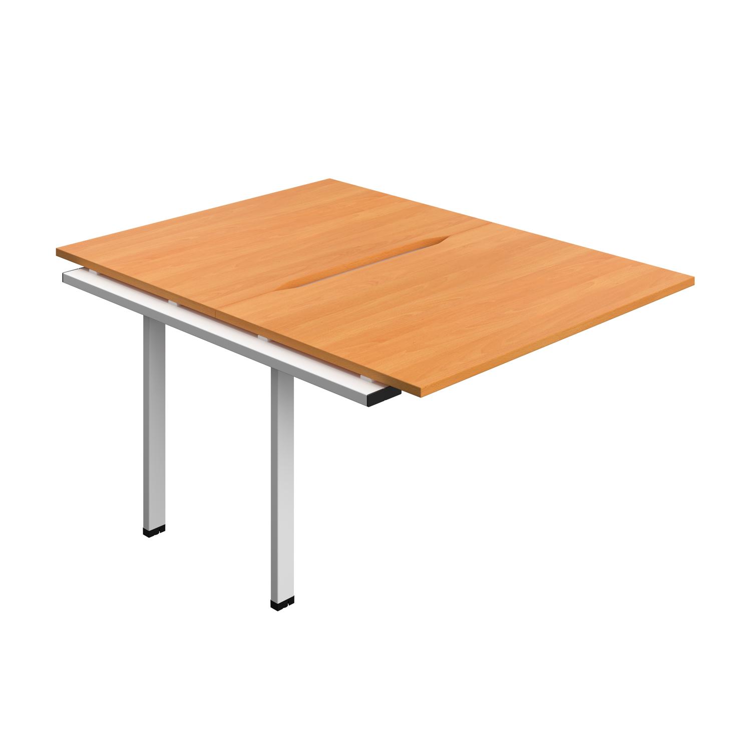 Synergy Bench Extension with Cut Out: 2 Person : 1200 800 Beech/White