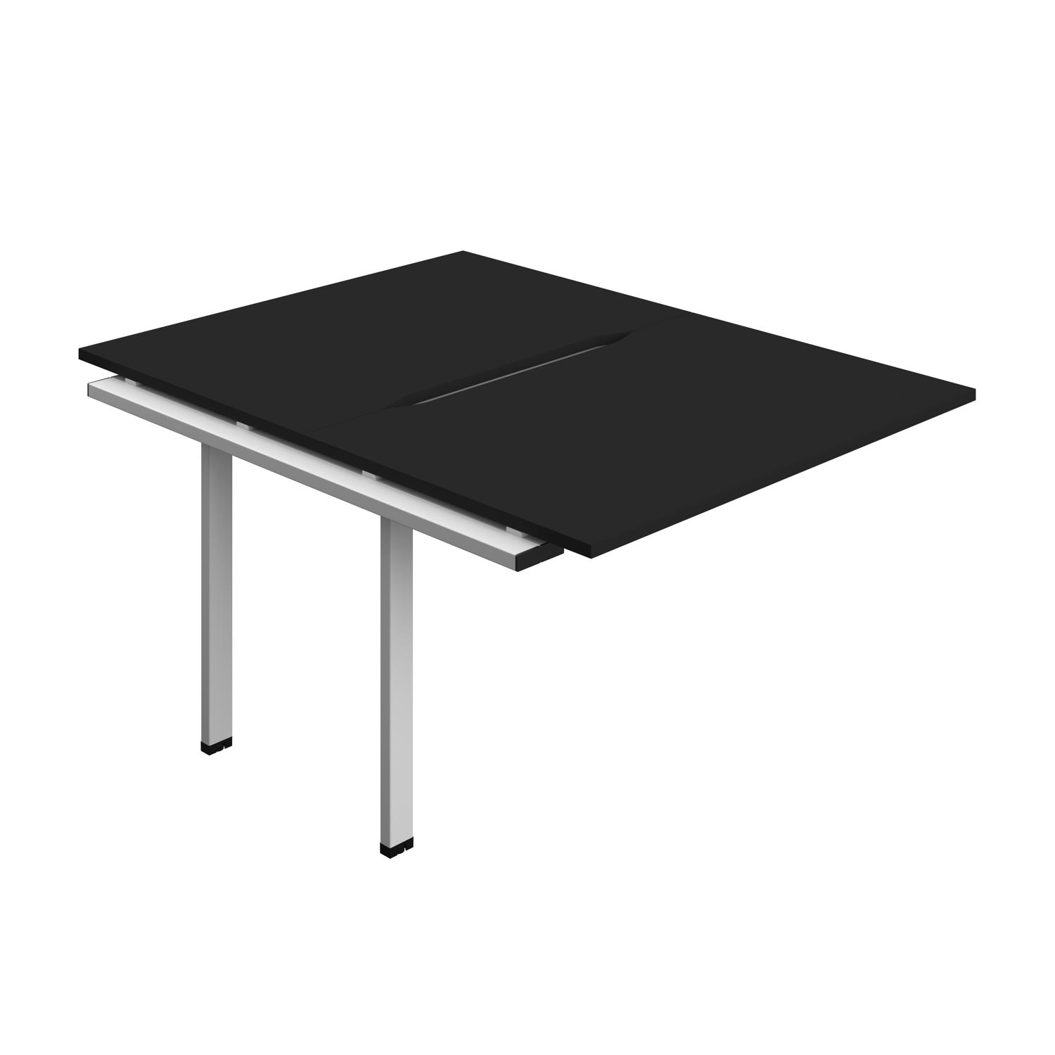 Synergy Bench Extension with Cut Out: 2 Person : 1200 800 Black/Silver