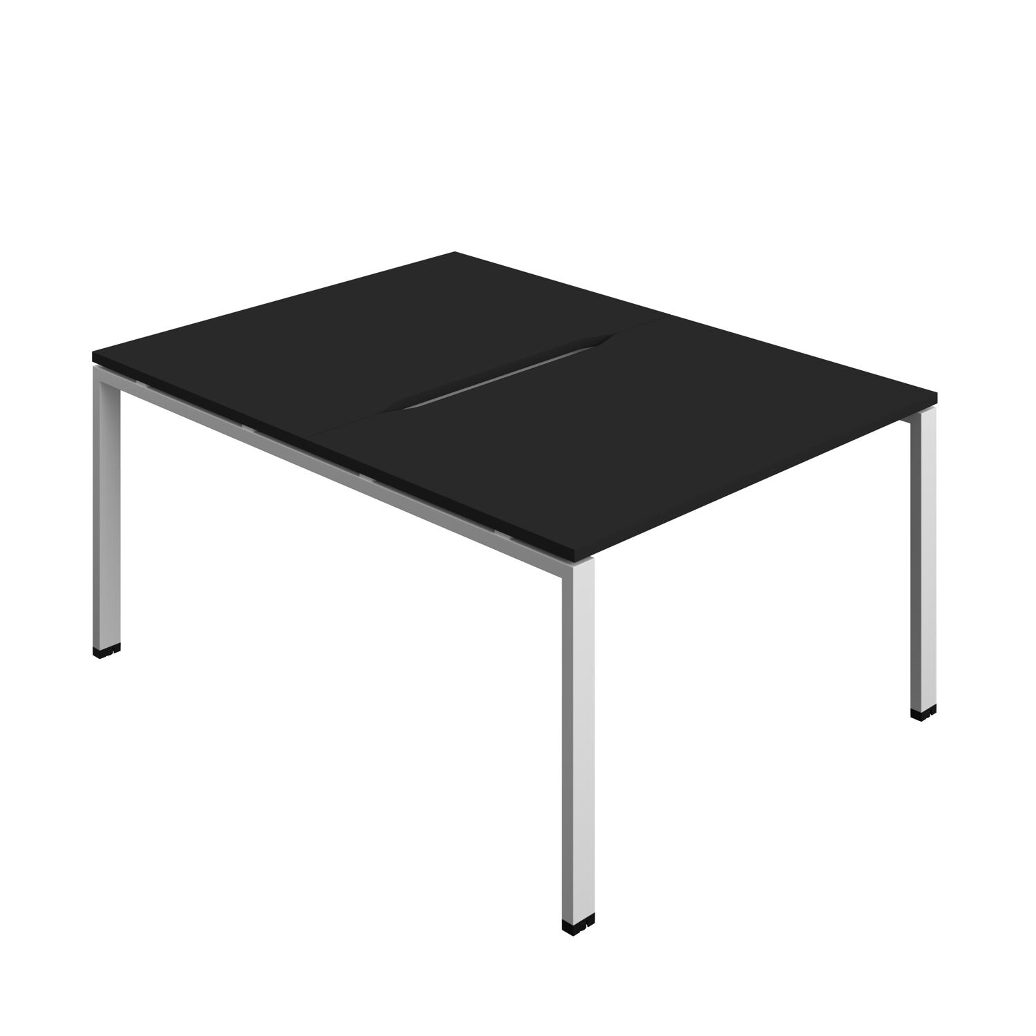 Synergy Bench with Cut Out: 2 Person : Goal Post Leg : 1200 800 Black/Silver