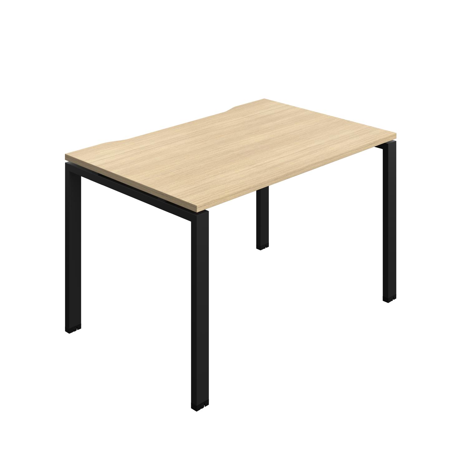 Synergy Bench with Cut Out: 1 Person : Goal Post Leg : 1200 800 Nova Oak/Black