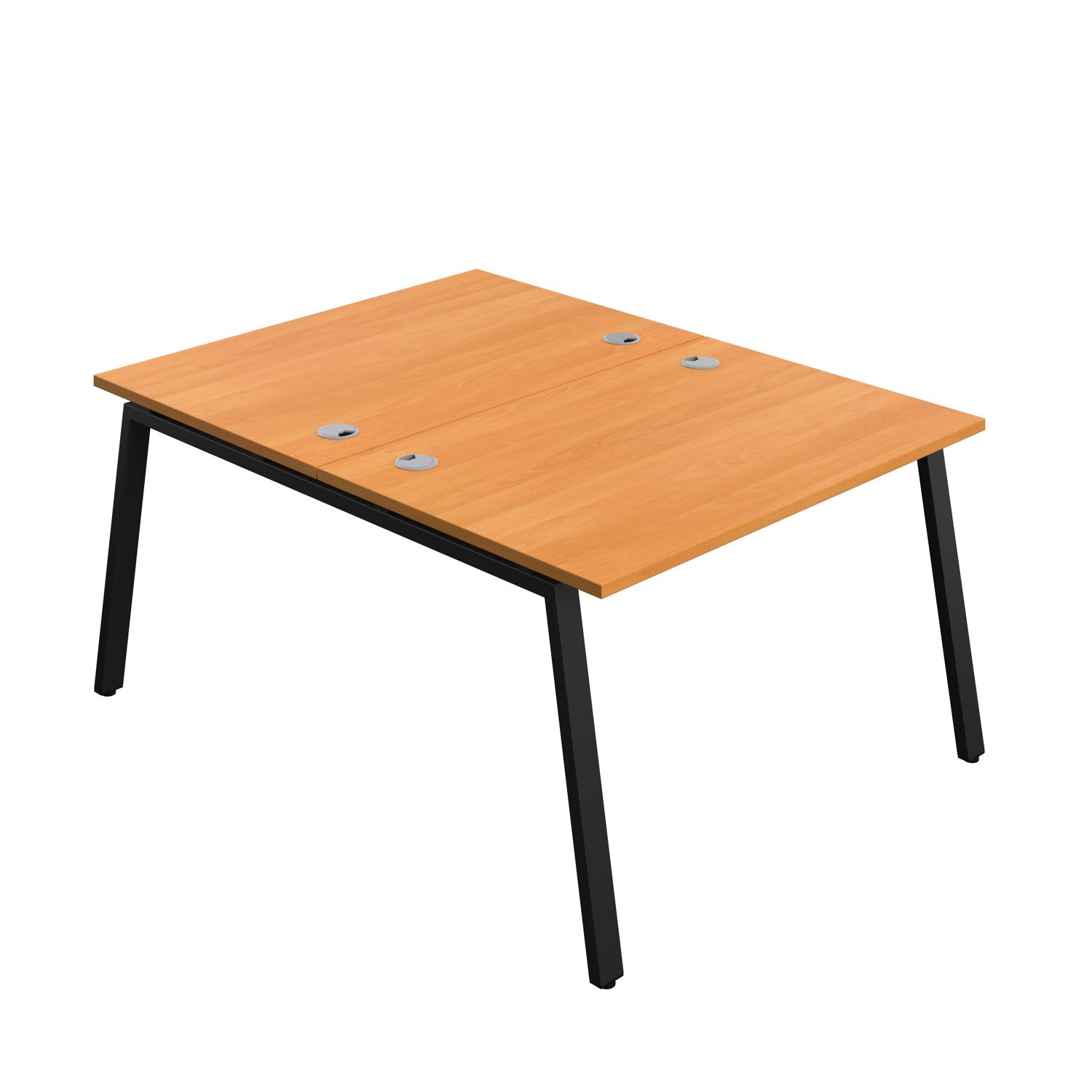 Synergy Bench with Cable Ports: 2 Person : A-Frame Leg : 1200 800 Beech/Black