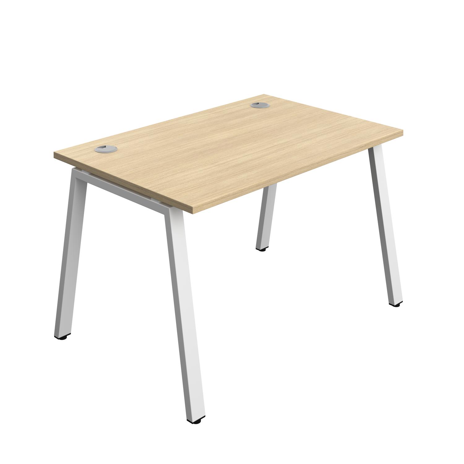 Synergy Bench with Cable Ports: 1 Person : A-Frame Leg : 1200 800 Nova Oak/White