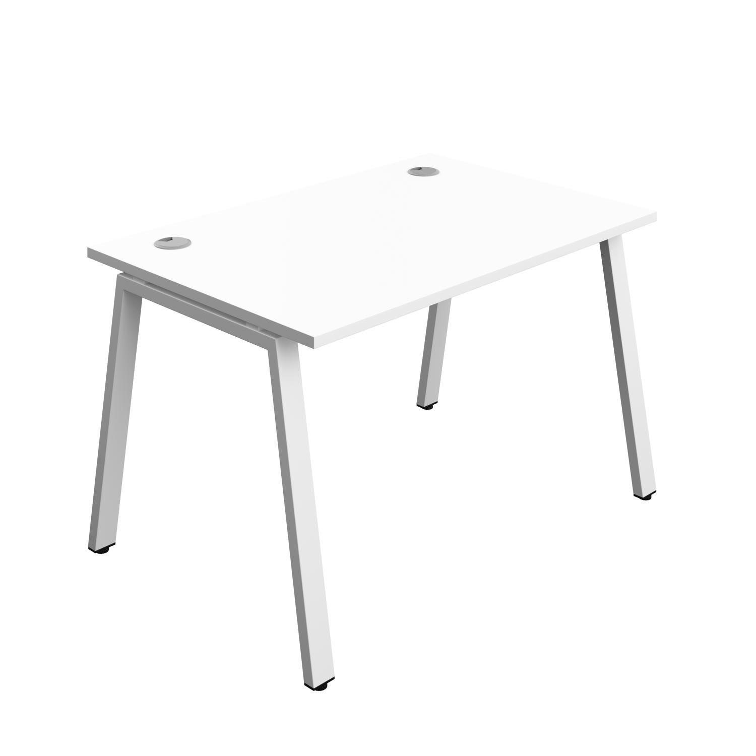 Synergy Bench with Cable Ports: 1 Person : A-Frame Leg : 1200 800 White/White