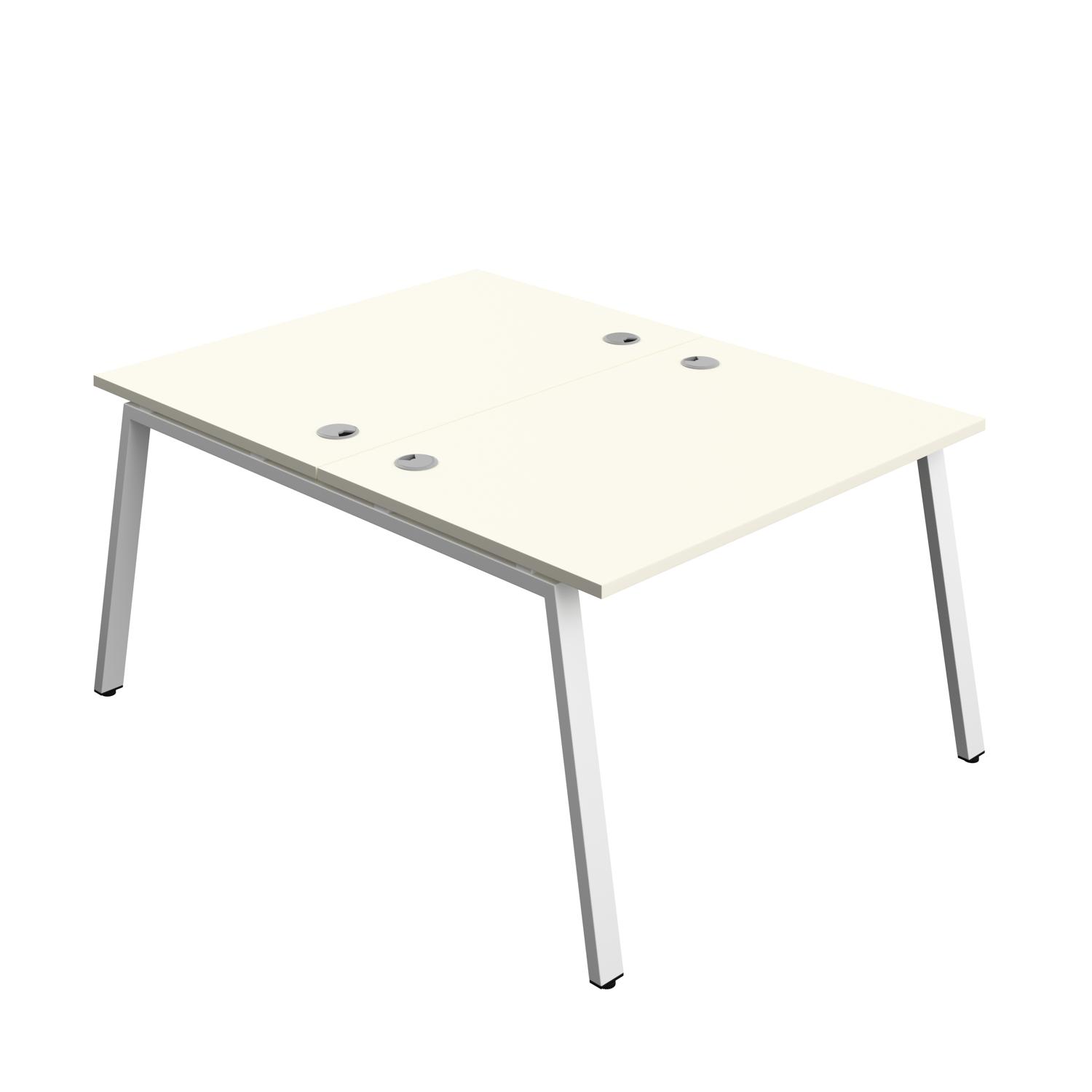 Synergy Bench with Cable Ports: 2 Person : A-Frame Leg : 1200 800 White/White