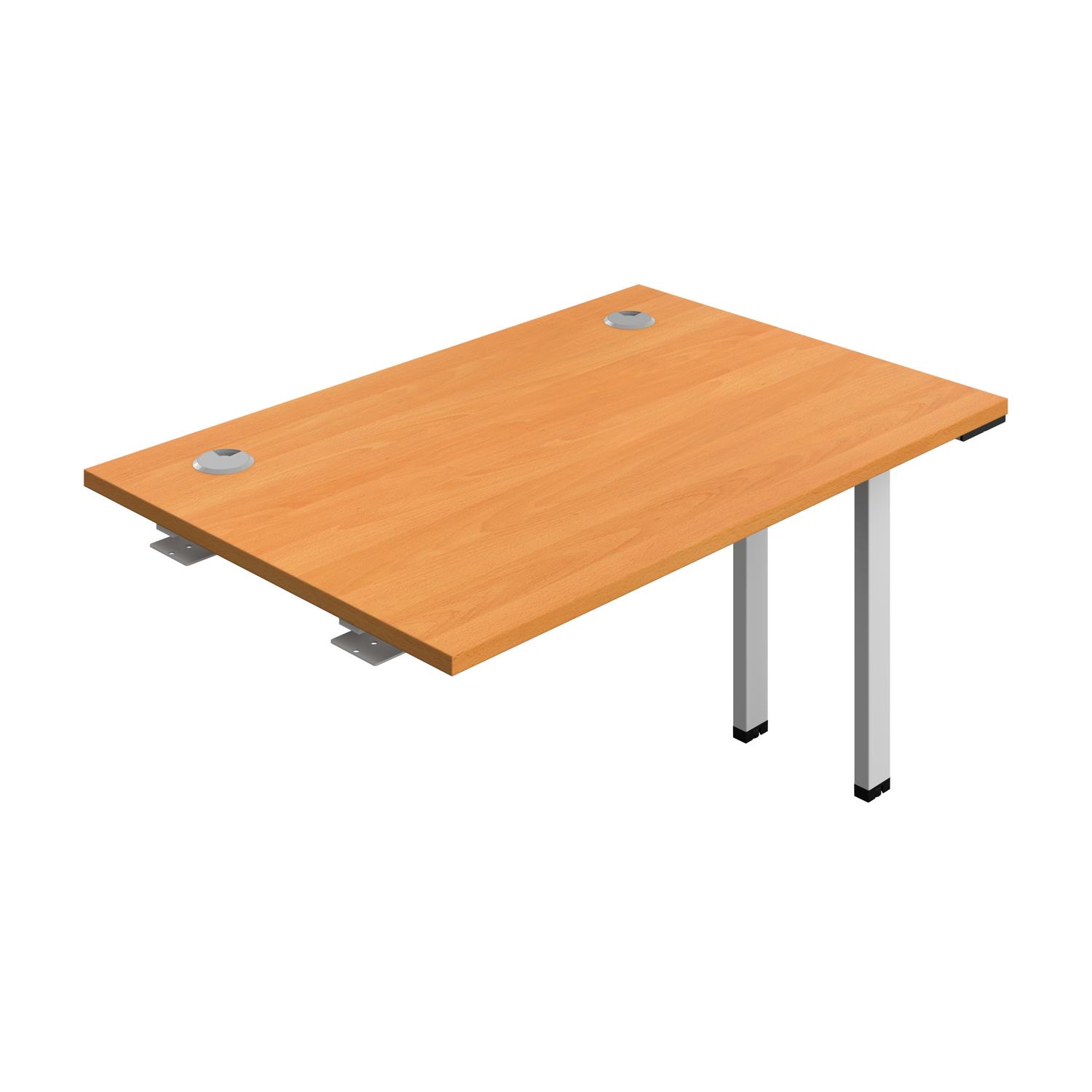 Synergy Bench Extension with Cable Ports: 1 Person : 1200 800 Beech/Silver