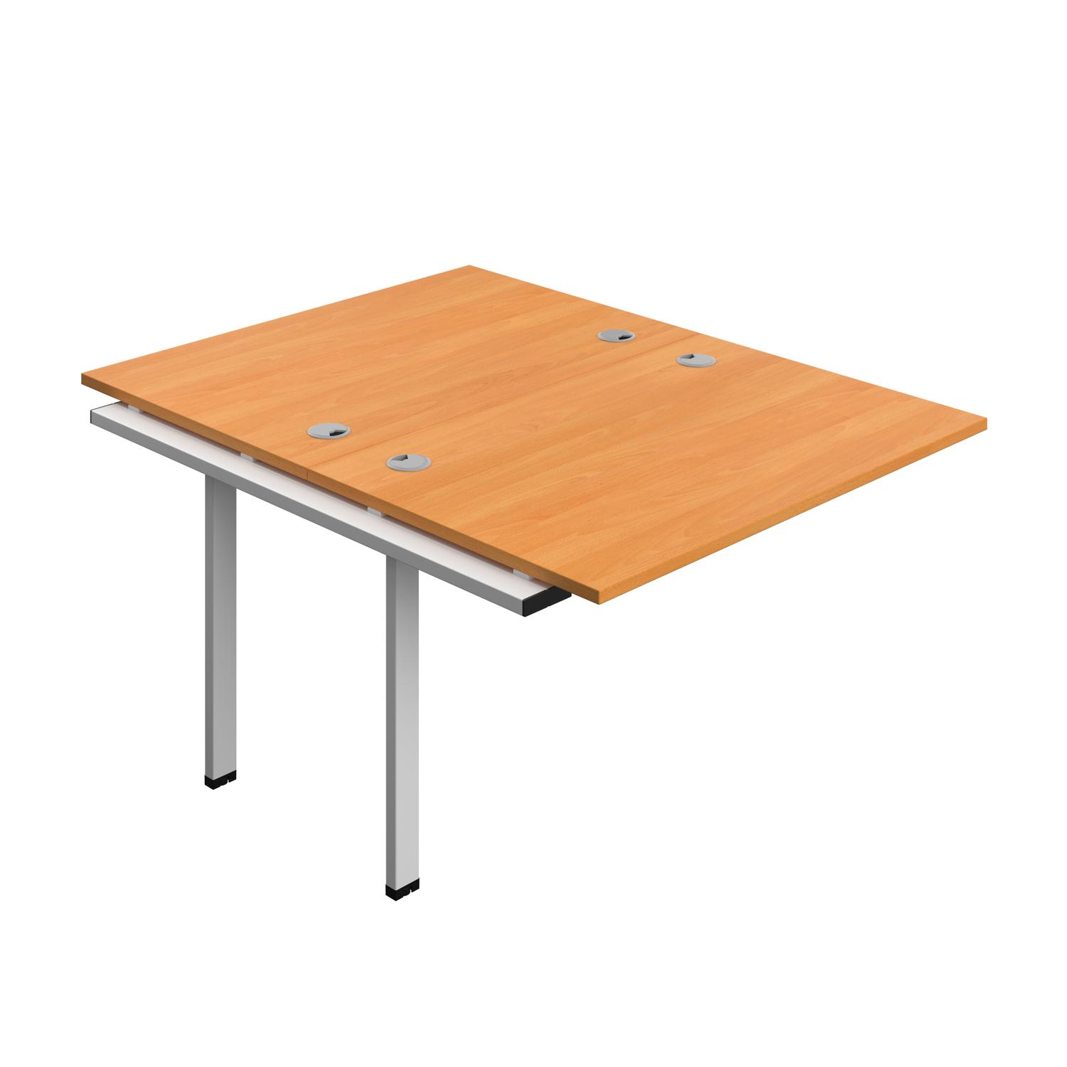Synergy Bench Extension with Cable Ports: 2 Person : 1200 800 Beech/Silver
