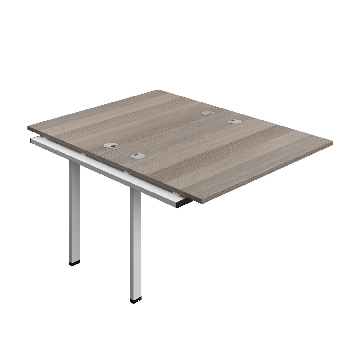 Synergy Bench Extension with Cable Ports: 2 Person : 1200 800 Grey Oak/Silver