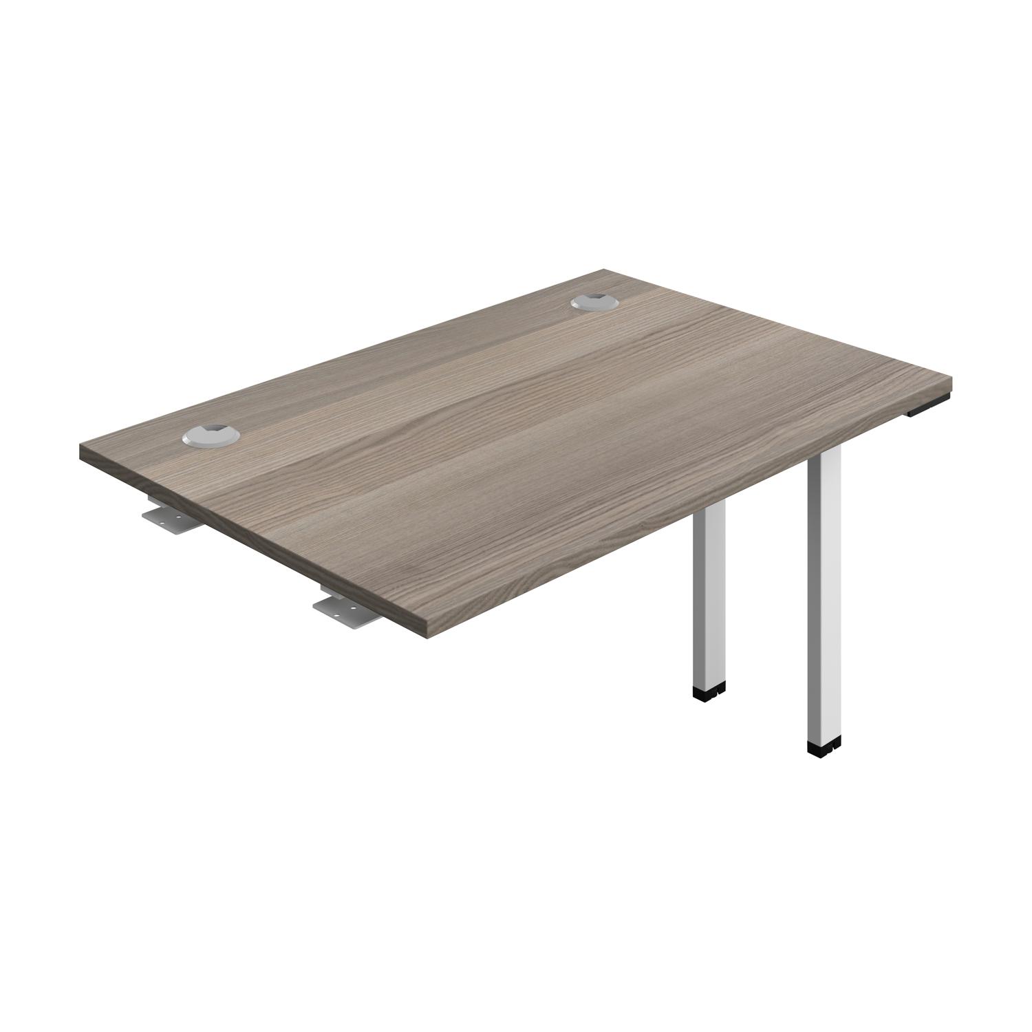 Synergy Bench Extension with Cable Ports: 1 Person : 1200 800 Grey Oak/White