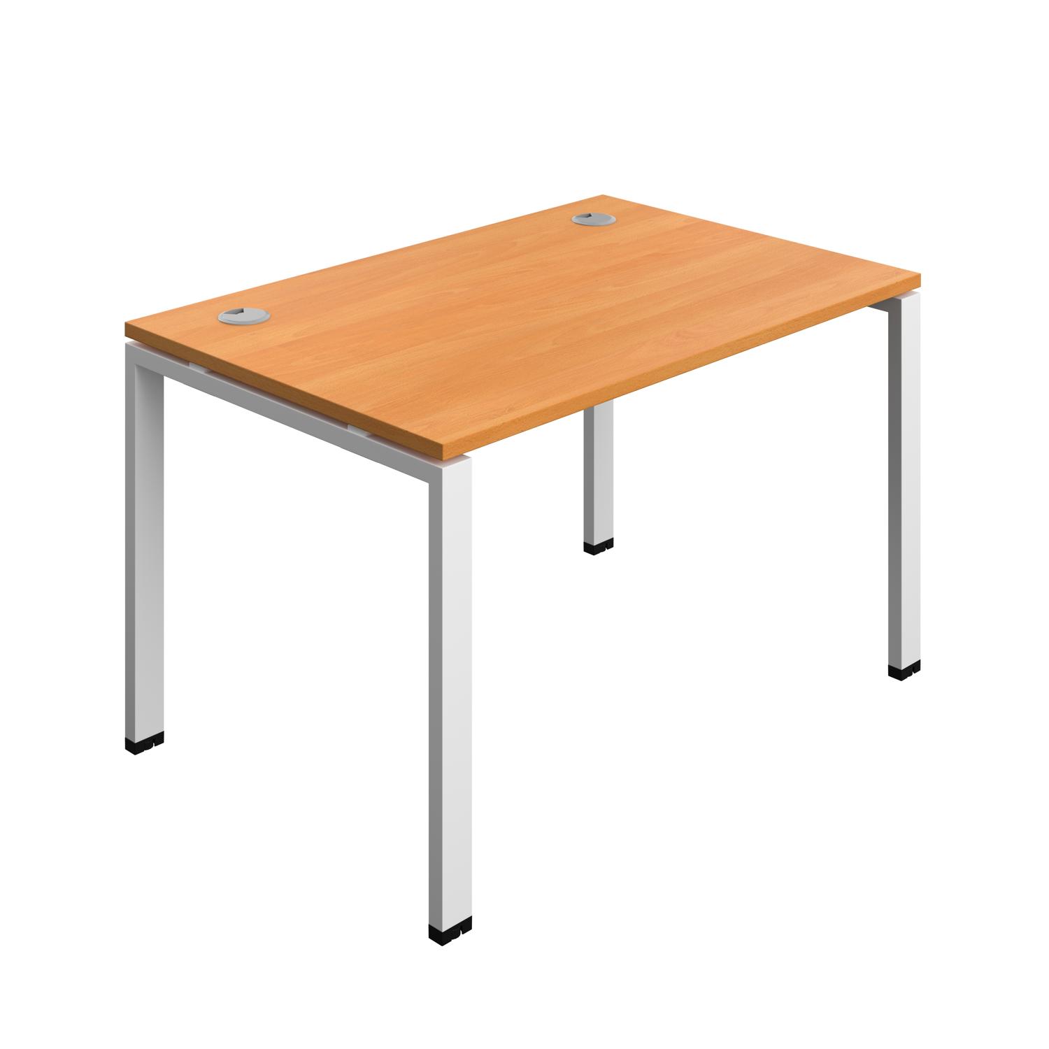 Synergy Bench with Cable Ports: 1 Person : Goal Post Leg : 1200 800 Beech/White