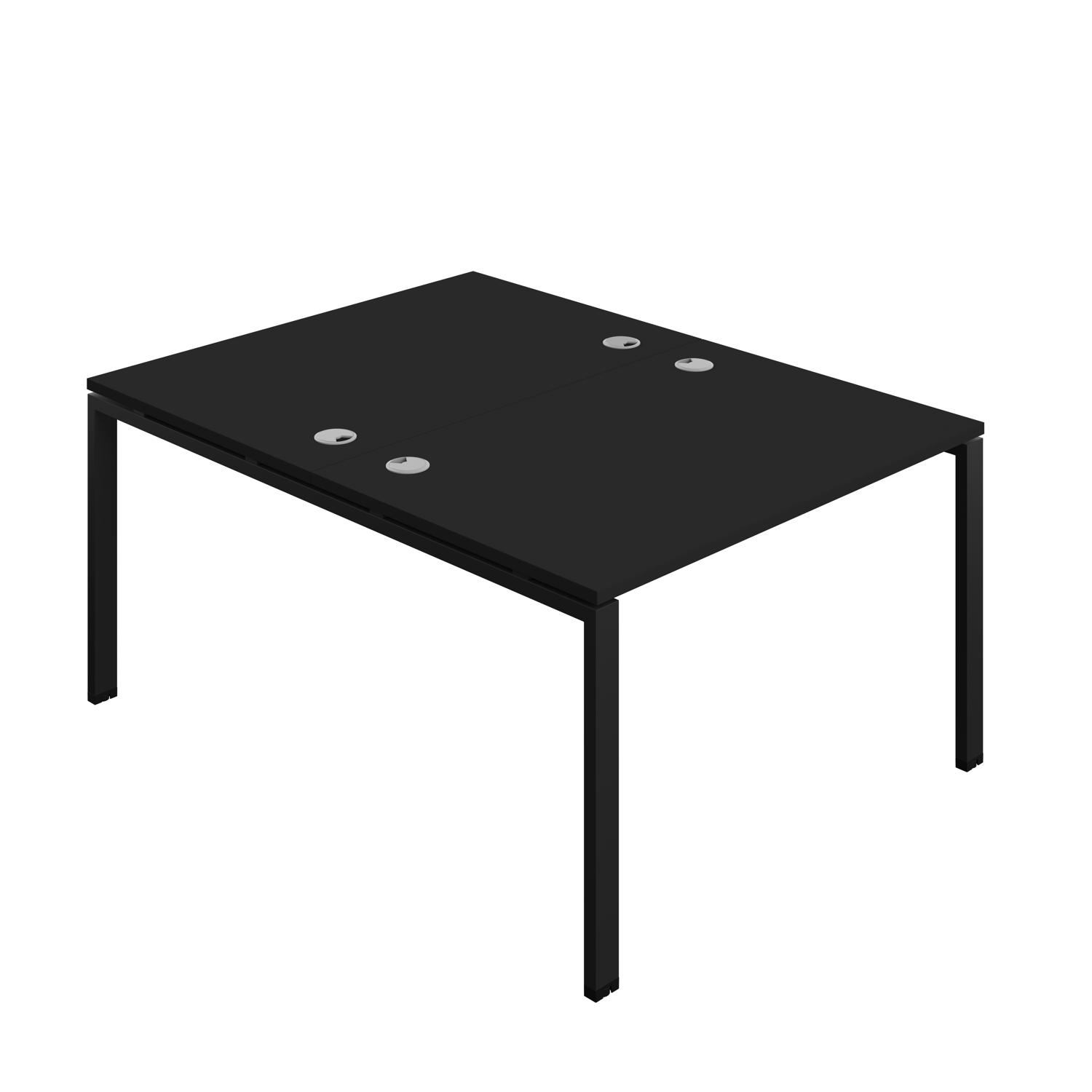 Synergy Bench with Cable Ports: 2 Person : Goal Post Leg : 1200 800 Black/Black