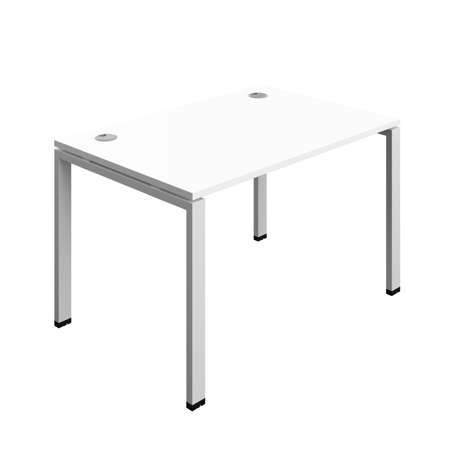 Synergy Bench with Cable Ports: 1 Person : Goal Post Leg : 1200 800 White/Silver