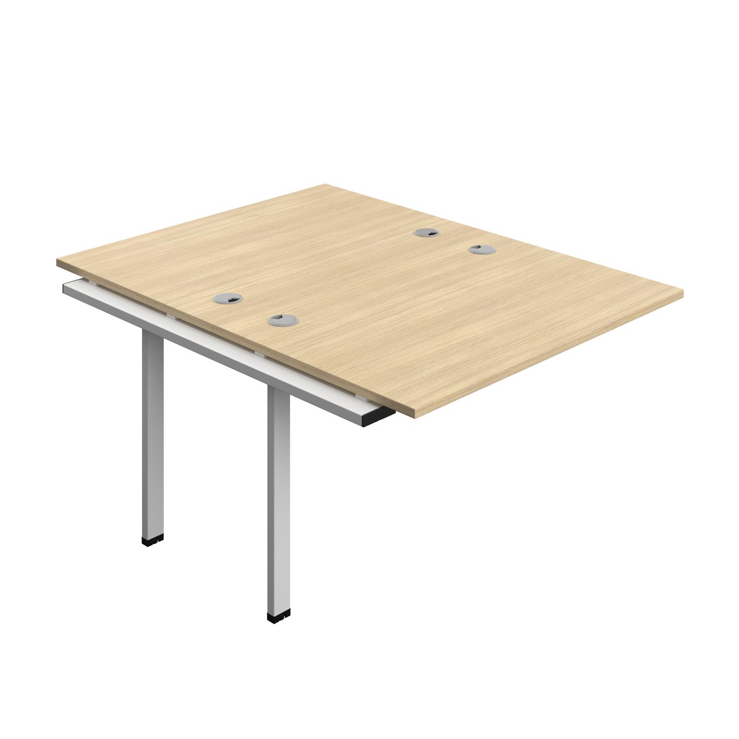 Synergy Bench Extension with Cable Ports: 2 Person : 1200 800 Nova Oak/Silver