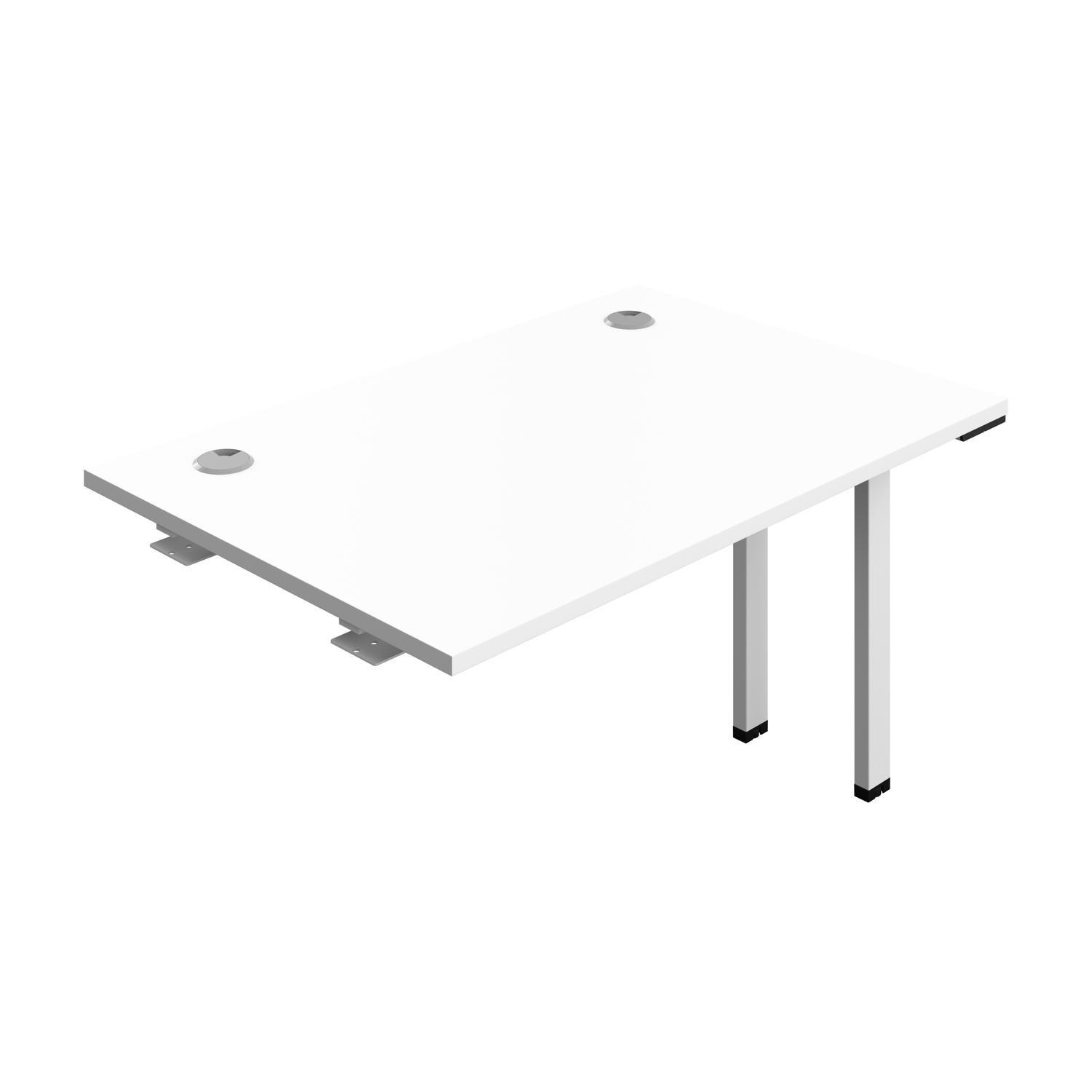 Synergy Bench Extension with Cable Ports: 1 Person : 1200 800 White/White