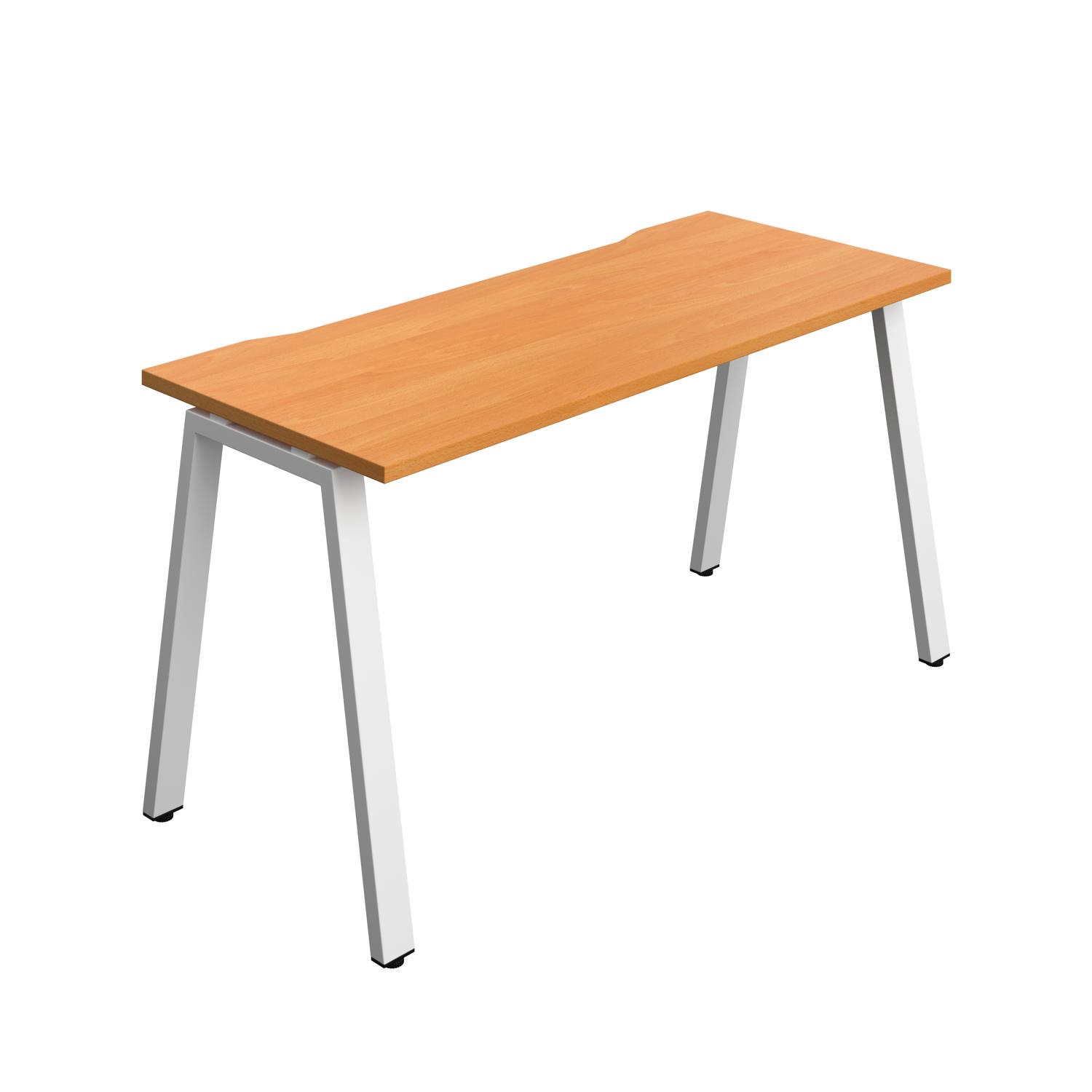Synergy Bench with Cut Out: 1 Person : A-Frame Leg : 1400 600 Beech/White