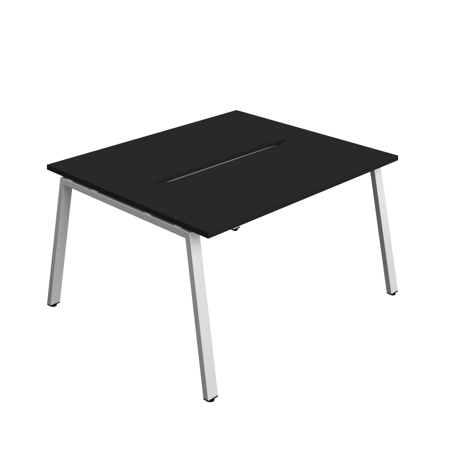 Synergy Bench with Cut Out: 2 Person : A-Frame Leg : 1400 600 Black/Silver
