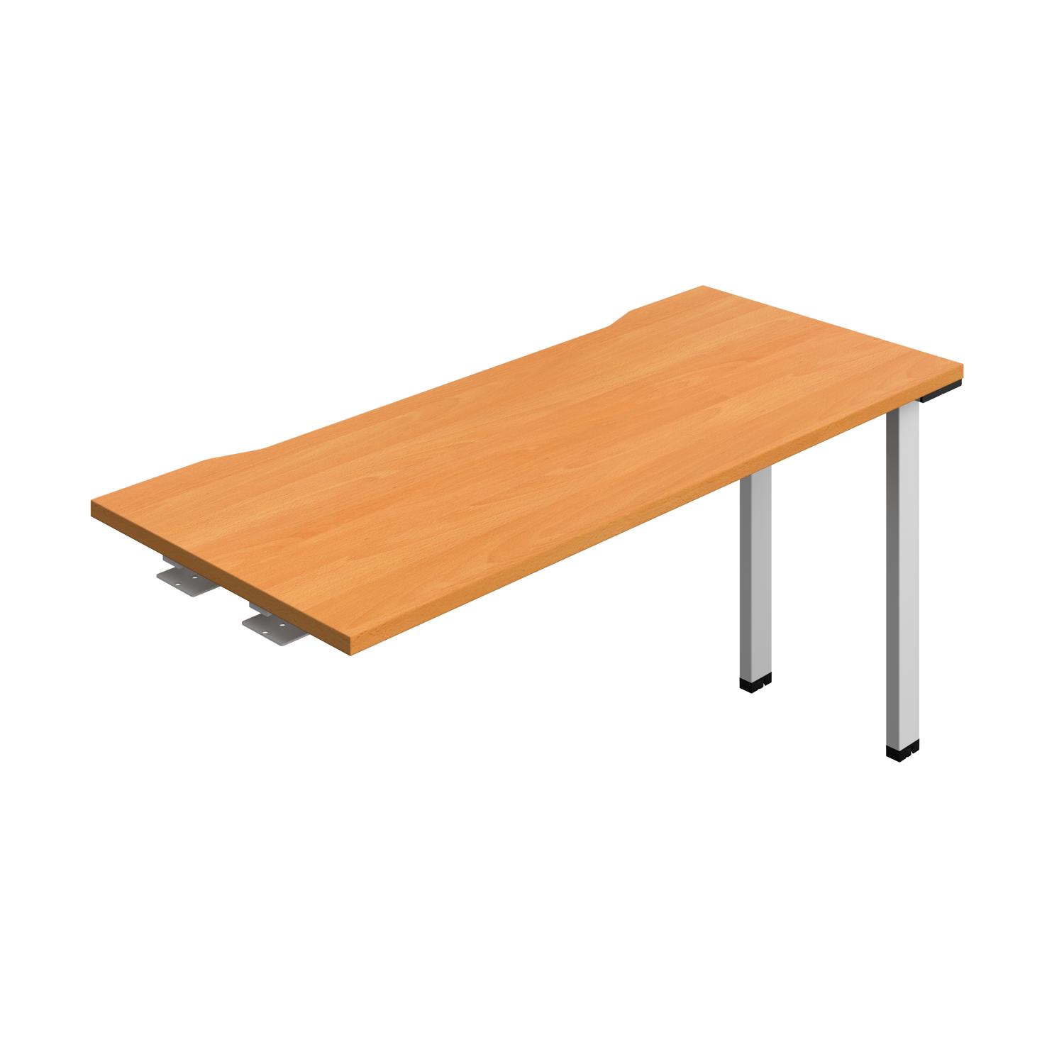 Synergy Bench Extension with Cut Out: 1 Person : 1400 600 Beech/Silver