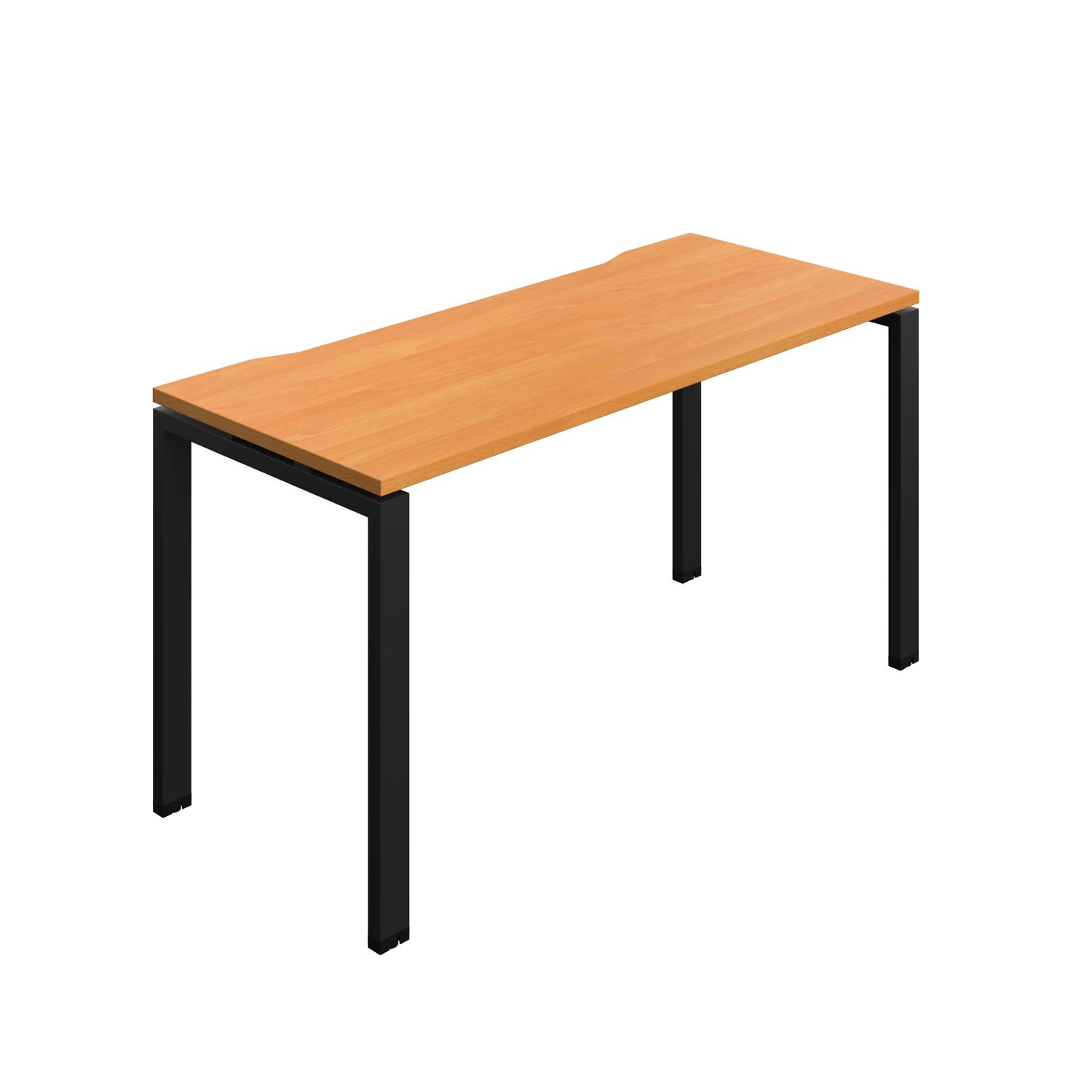 Synergy Bench with Cut Out: 1 Person : Goal Post Leg : 1400 600 Beech/Black