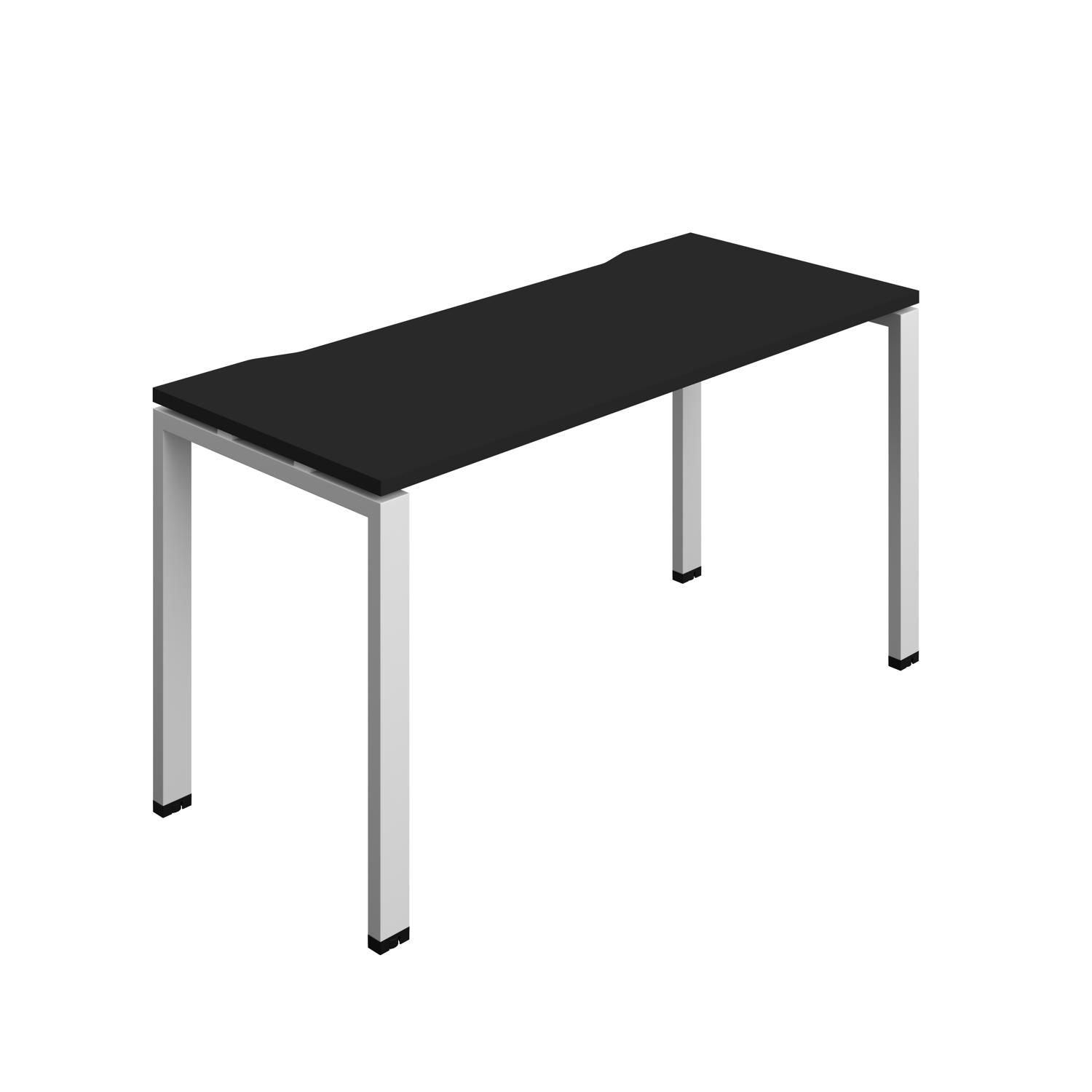 Synergy Bench with Cut Out: 1 Person : Goal Post Leg : 1400 600 Black/Silver