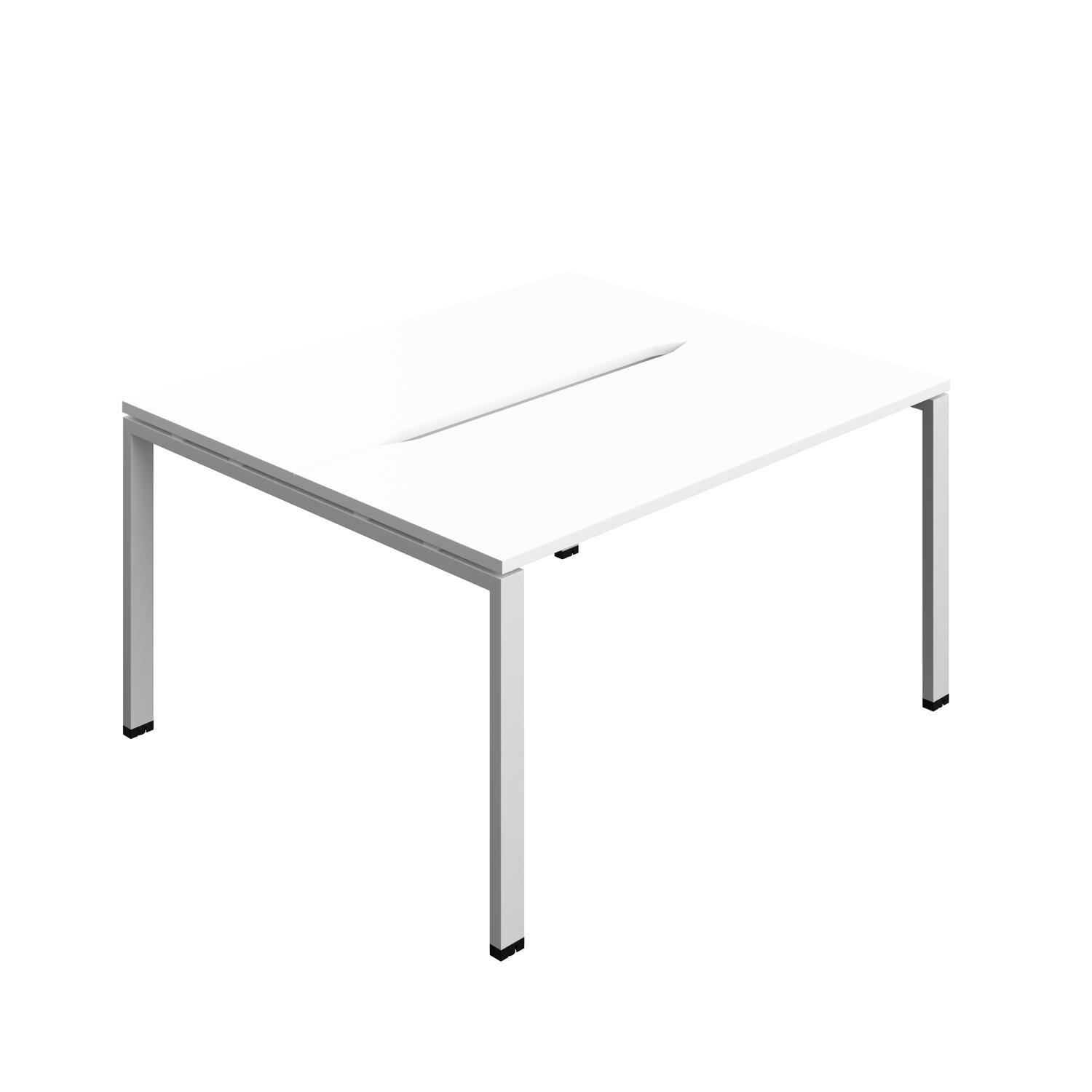 Synergy Bench with Cut Out: 2 Person : Goal Post Leg : 1400 600 White/Silver
