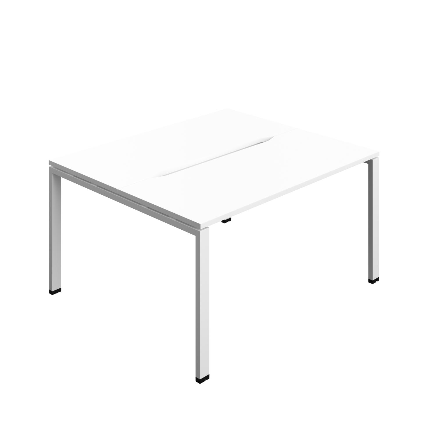 Synergy Bench with Cut Out: 2 Person : Goal Post Leg : 1400 600 White/White