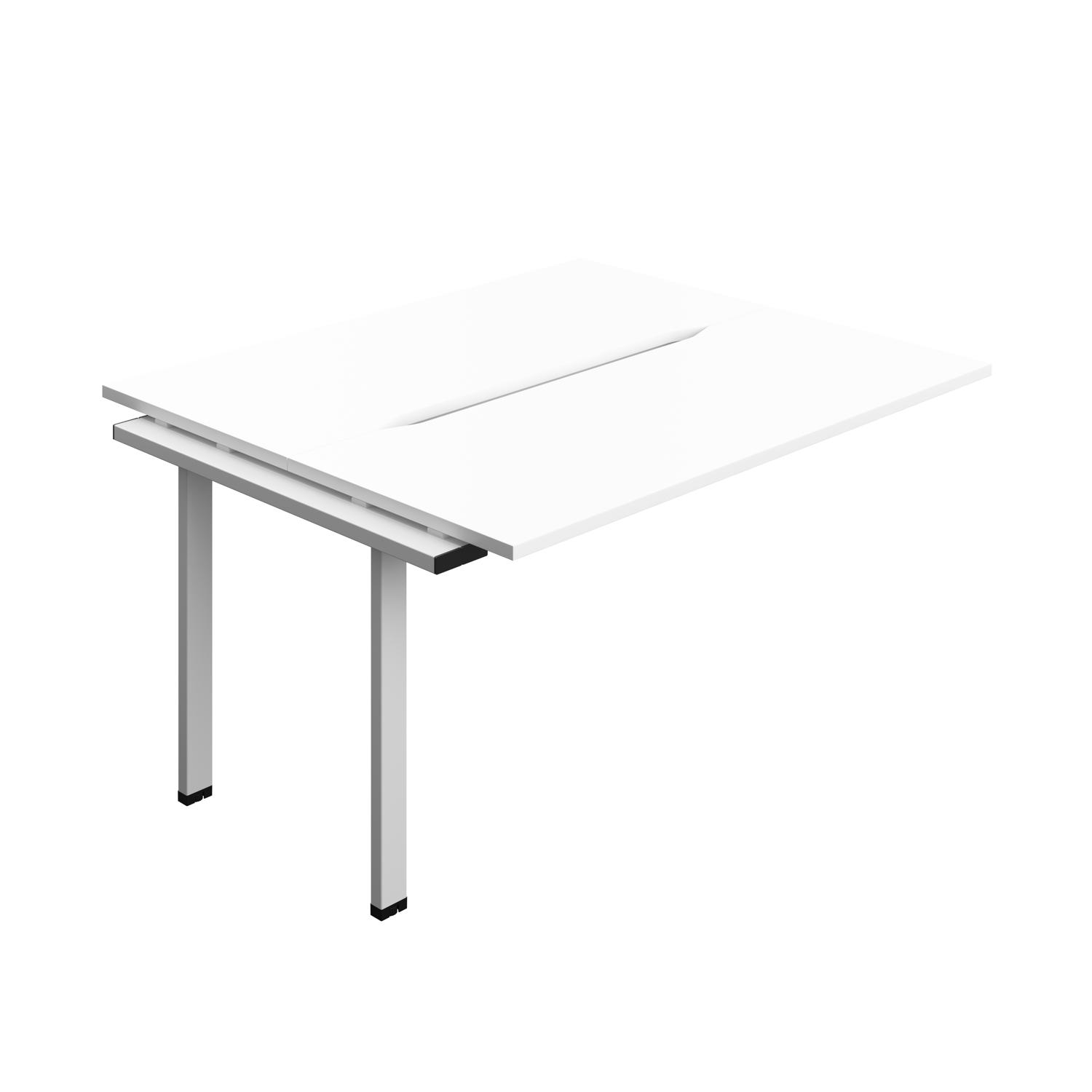 Synergy Bench Extension with Cut Out: 2 Person : 1400 600 White/Silver