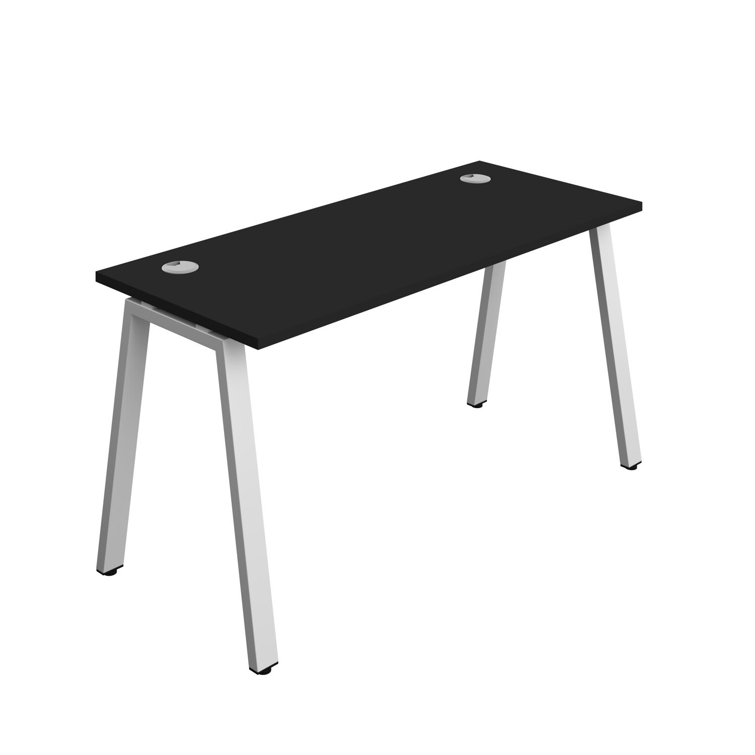 Synergy Bench with Cable Ports: 1 Person : A-Frame Leg : 1400 600 Black/Silver