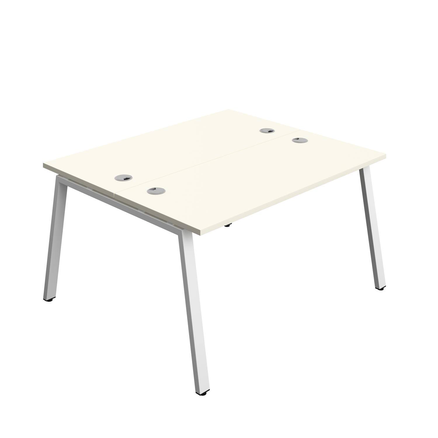 Synergy Bench with Cable Ports: 2 Person : A-Frame Leg : 1400 600 White/White