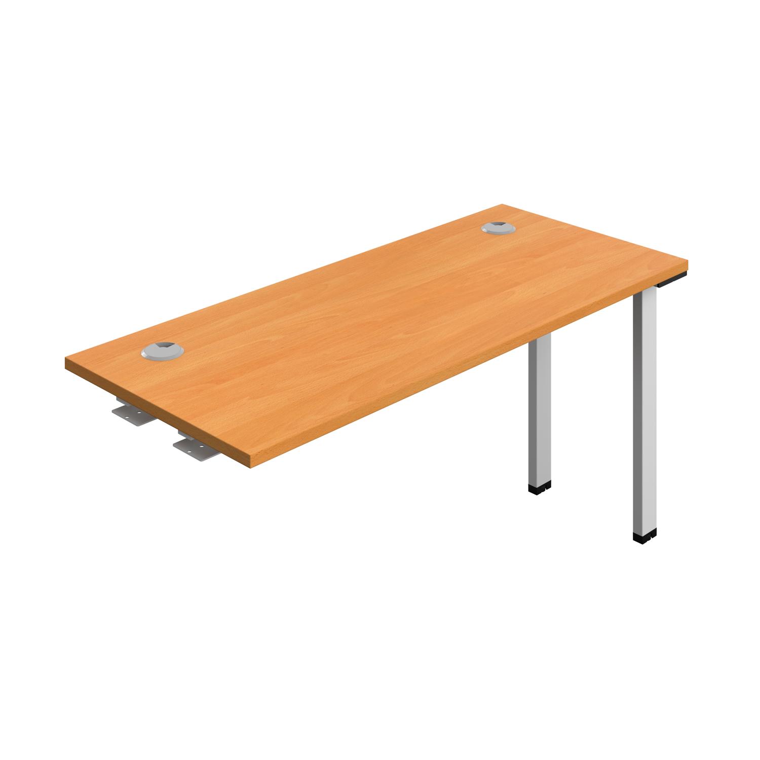 Synergy Bench Extension with Cable Ports: 1 Person : 1400 600 Beech/Silver