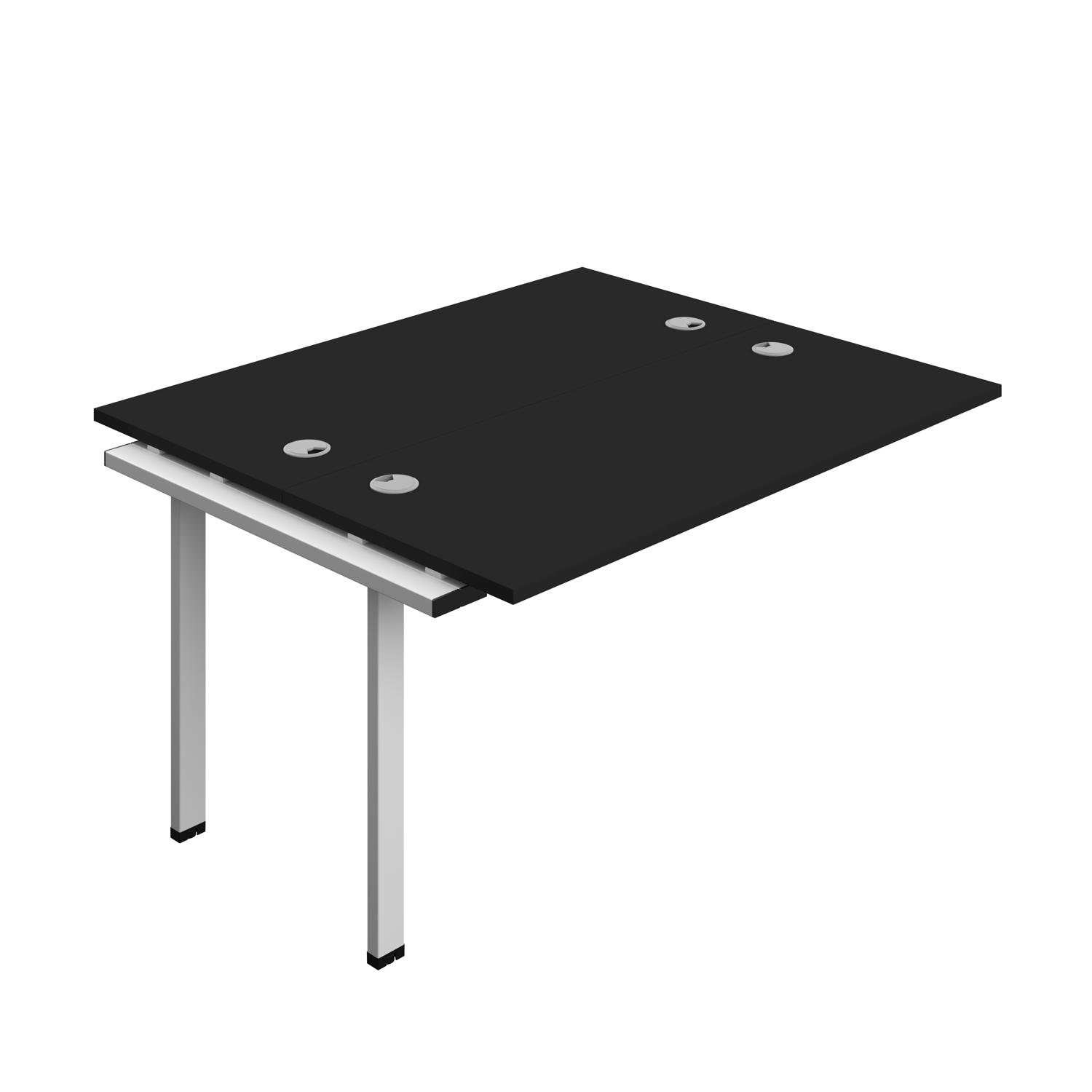 Synergy Bench Extension with Cable Ports: 2 Person : 1400 600 Black/Silver