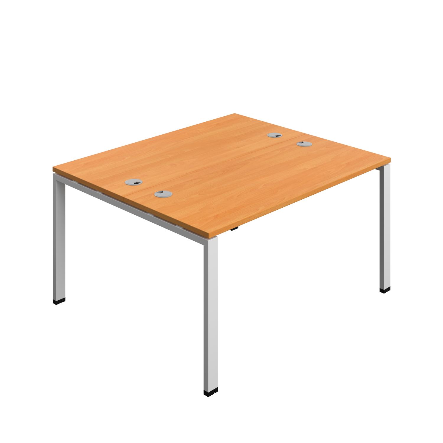 Synergy Bench with Cable Ports: 2 Person : Goal Post Leg : 1400 600 Beech/Silver