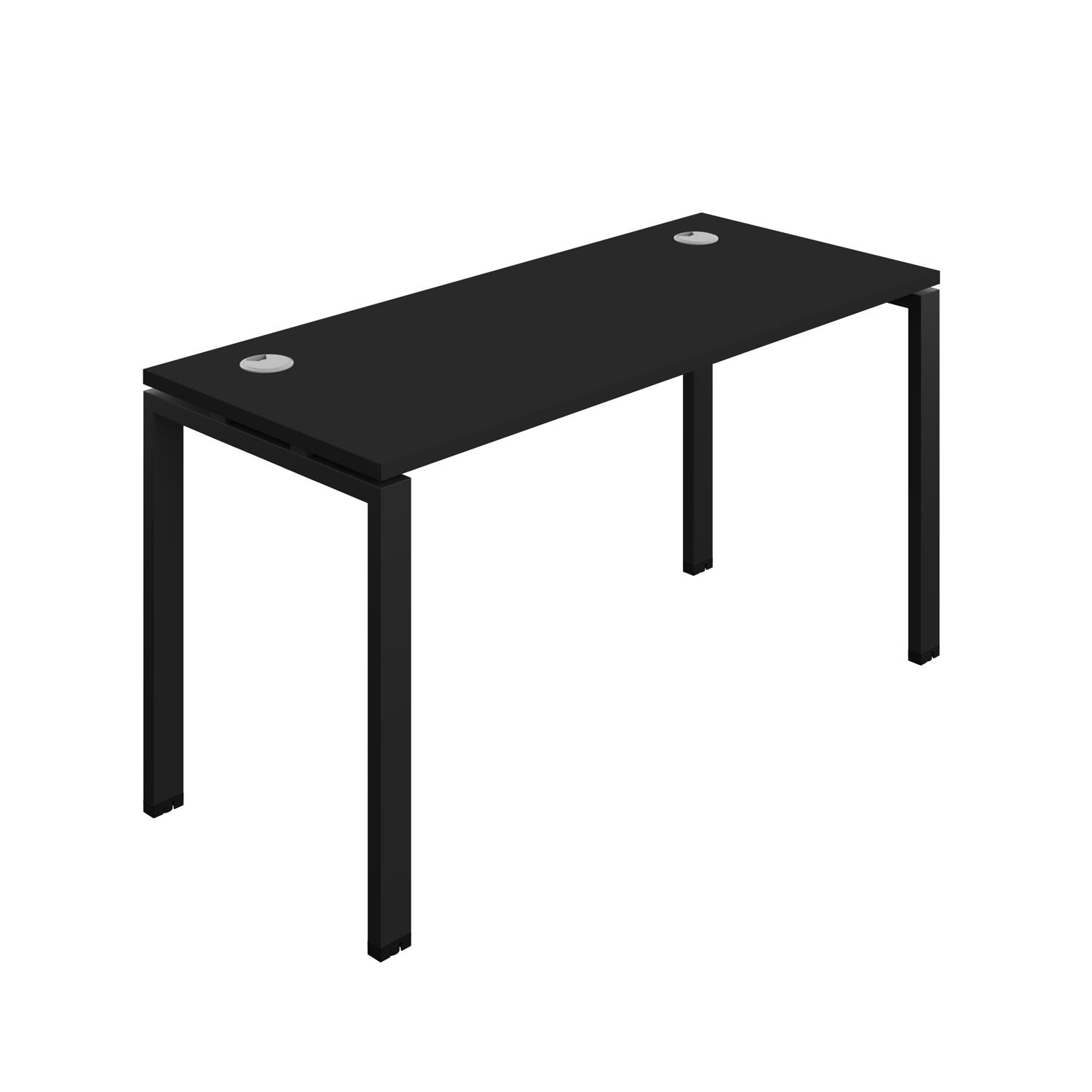Synergy Bench with Cable Ports: 1 Person : Goal Post Leg : 1400 600 Black/Black