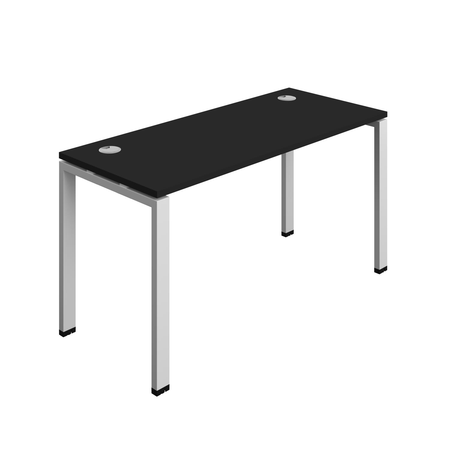 Synergy Bench with Cable Ports: 1 Person : Goal Post Leg : 1400 600 Black/Silver