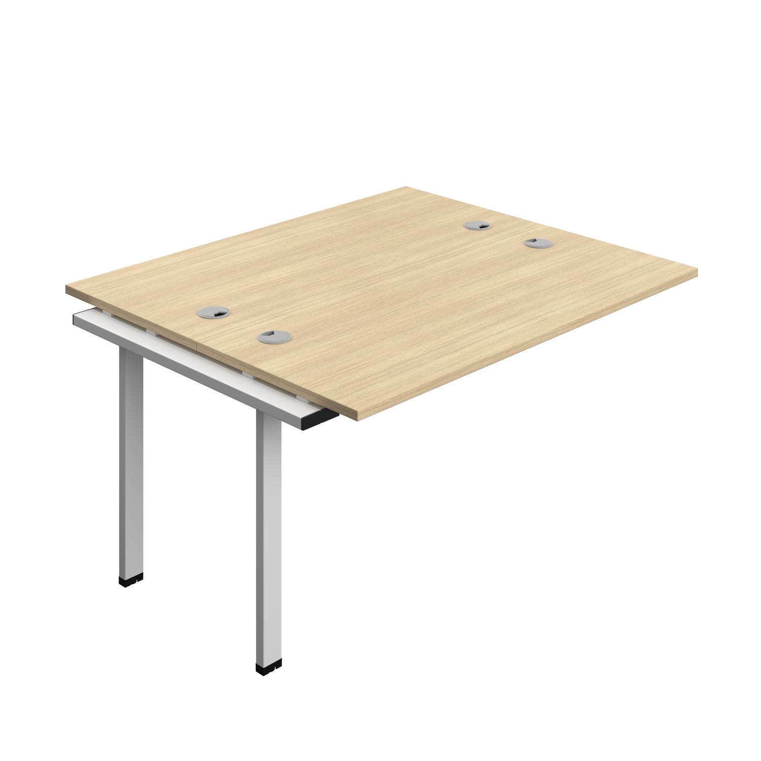 Synergy Bench Extension with Cable Ports: 2 Person : 1400 600 Nova Oak/Silver