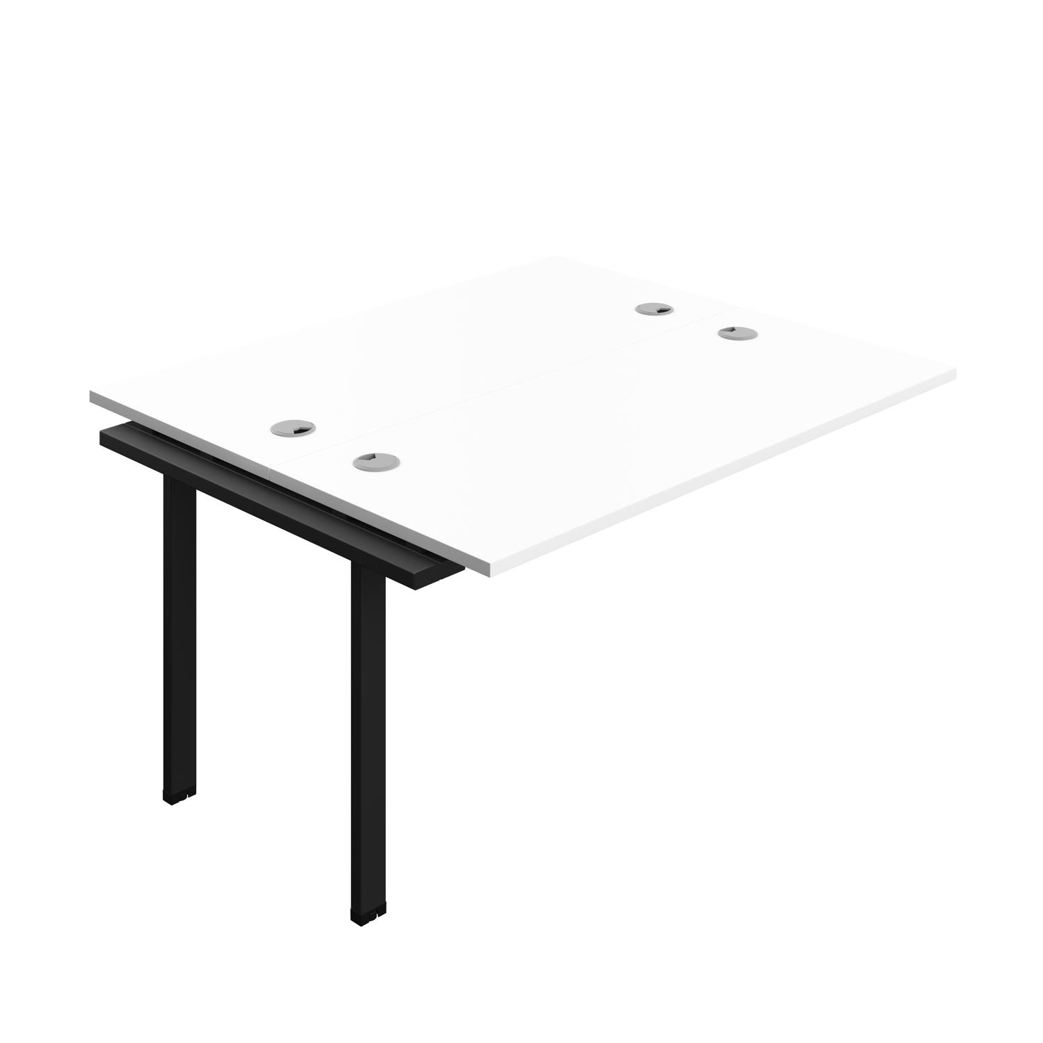 Synergy Bench Extension with Cable Ports: 2 Person : 1400 600 White/Black