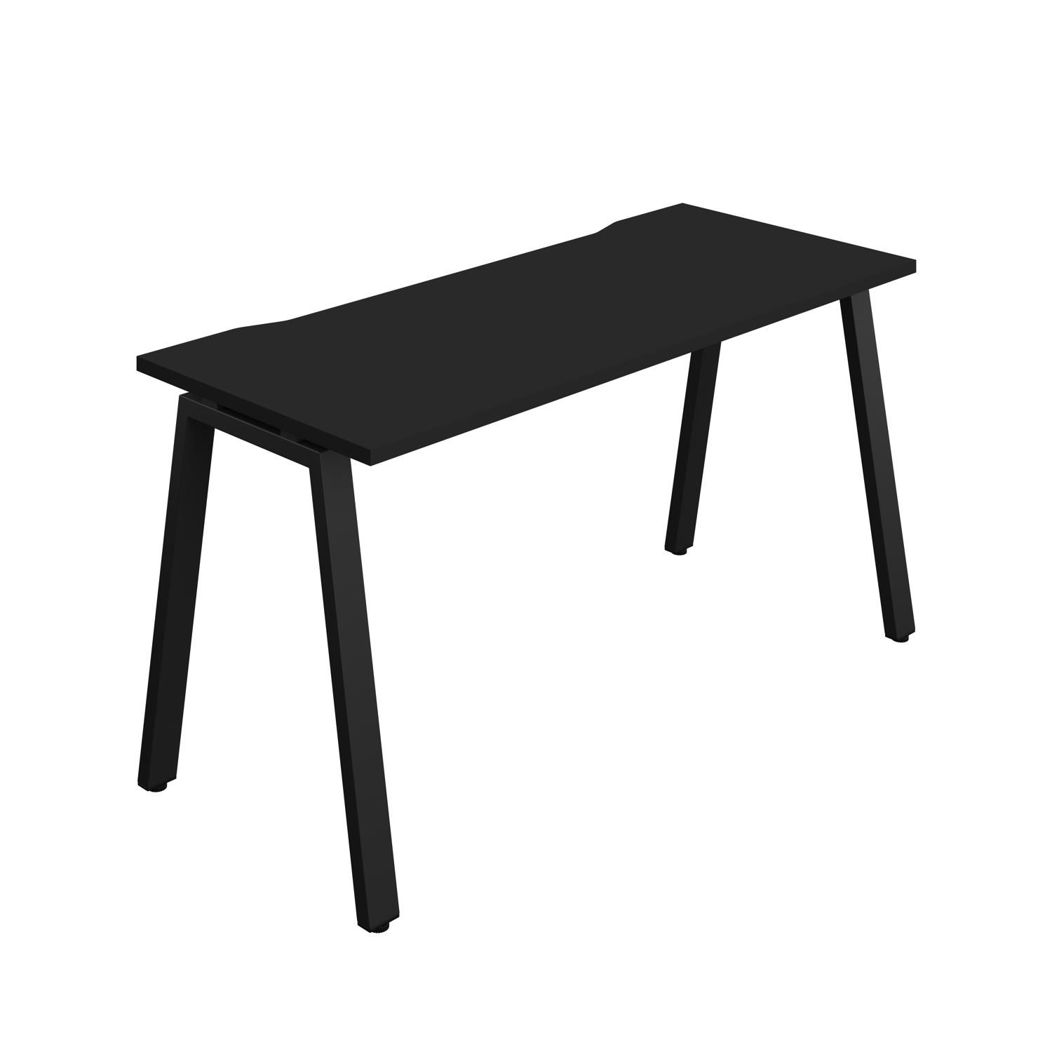 Synergy Bench with Cut Out: 1 Person : A-Frame Leg : 1400 700 Black/Black