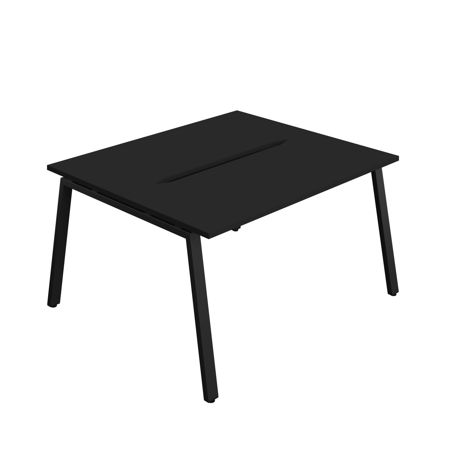 Synergy Bench with Cut Out: 2 Person : A-Frame Leg : 1400 700 Black/Black