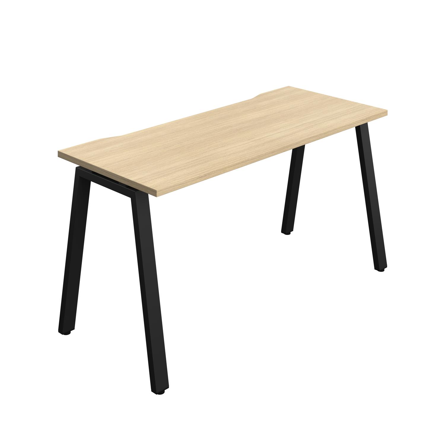 Synergy Bench with Cut Out: 1 Person : A-Frame Leg : 1400 700 Nova Oak/Black