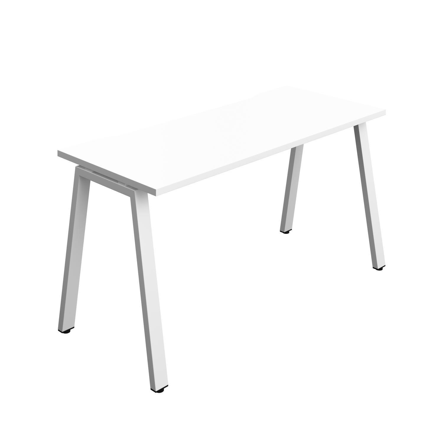 Synergy Bench with Cut Out: 1 Person : A-Frame Leg : 1400 700 White/White