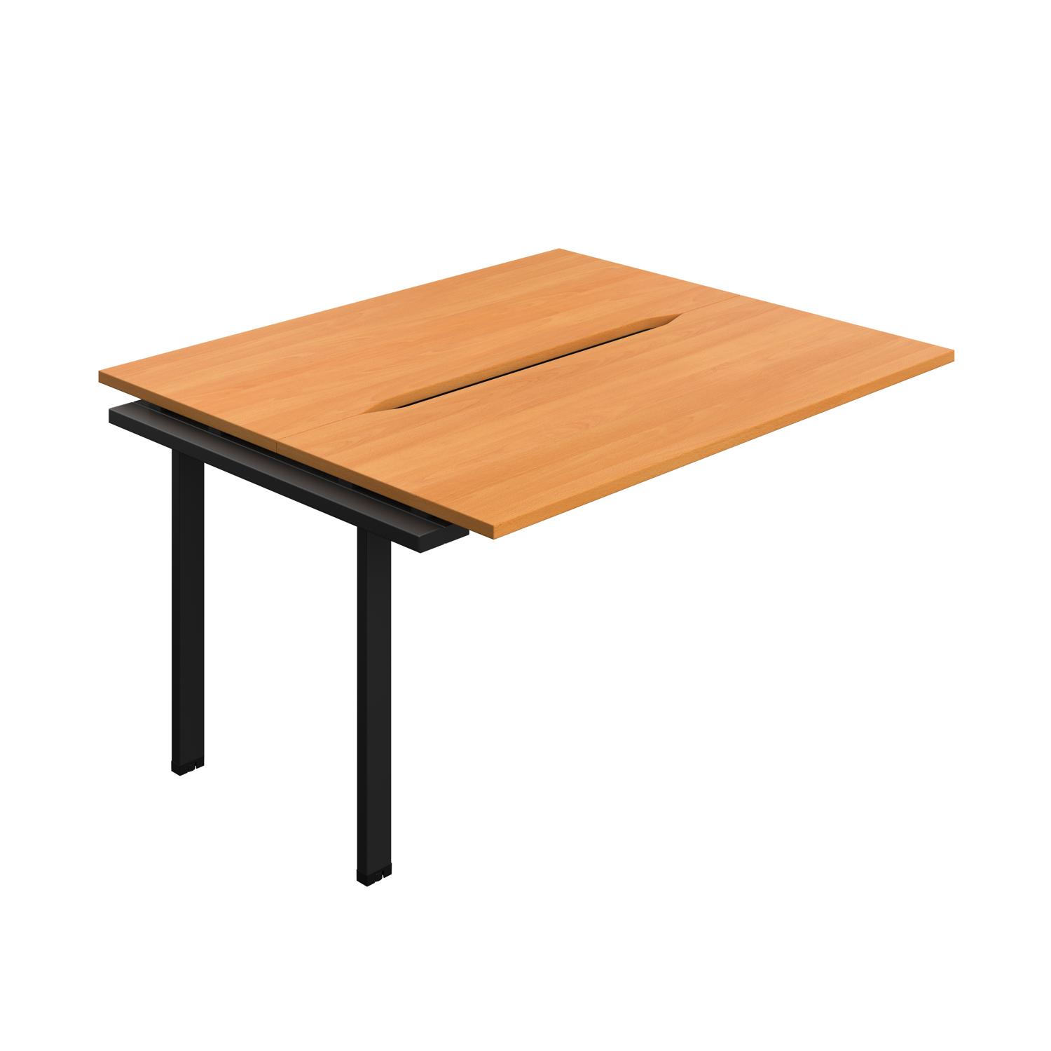 Synergy Bench Extension with Cut Out: 2 Person : 1400 700 Beech/Black