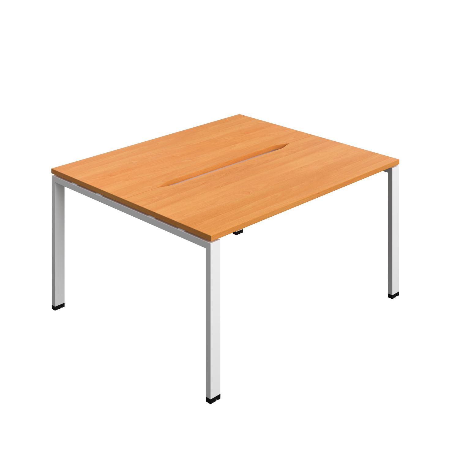 Synergy Bench with Cut Out: 2 Person : Goal Post Leg : 1400 700 Beech/White