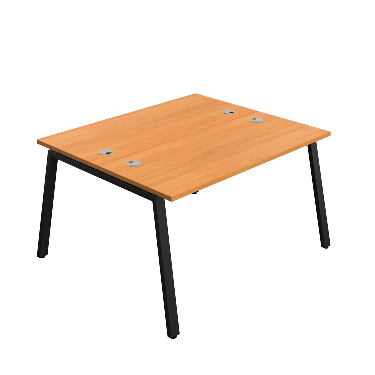 Synergy Bench with Cable Ports: 2 Person : A-Frame Leg : 1400 700 Beech/Black