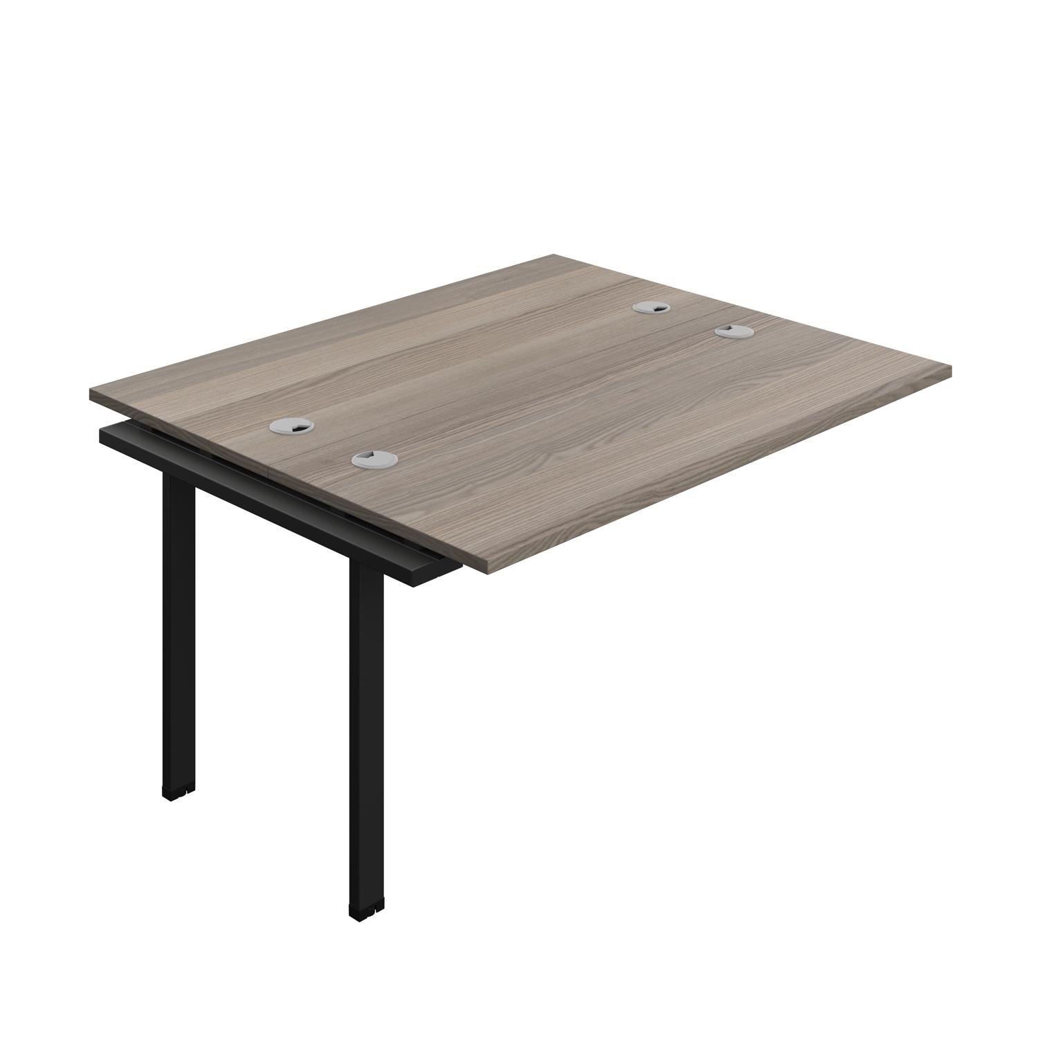 Synergy Bench Extension with Cable Ports: 2 Person : 1400 700 Grey Oak/Black